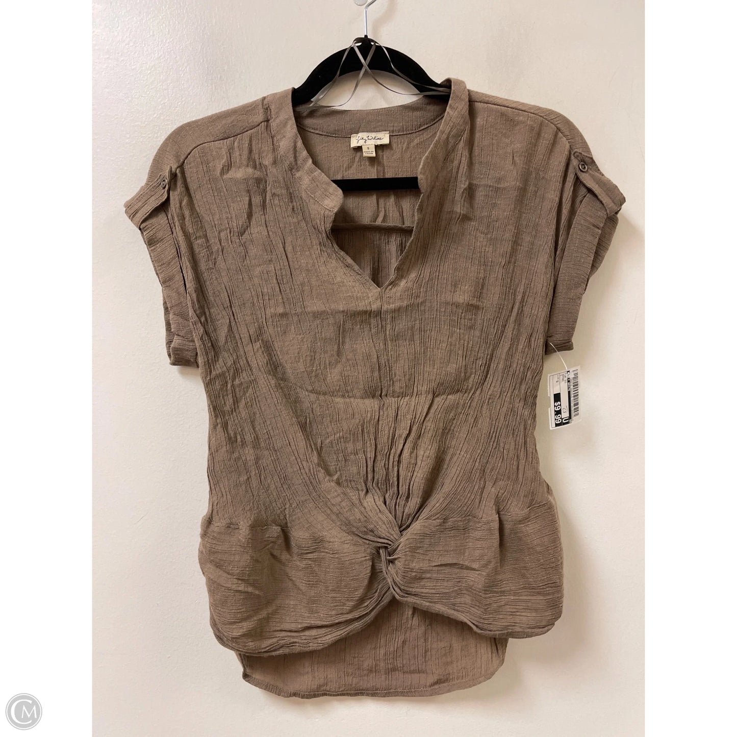 Top Short Sleeve By Lily White In Brown, Size: S