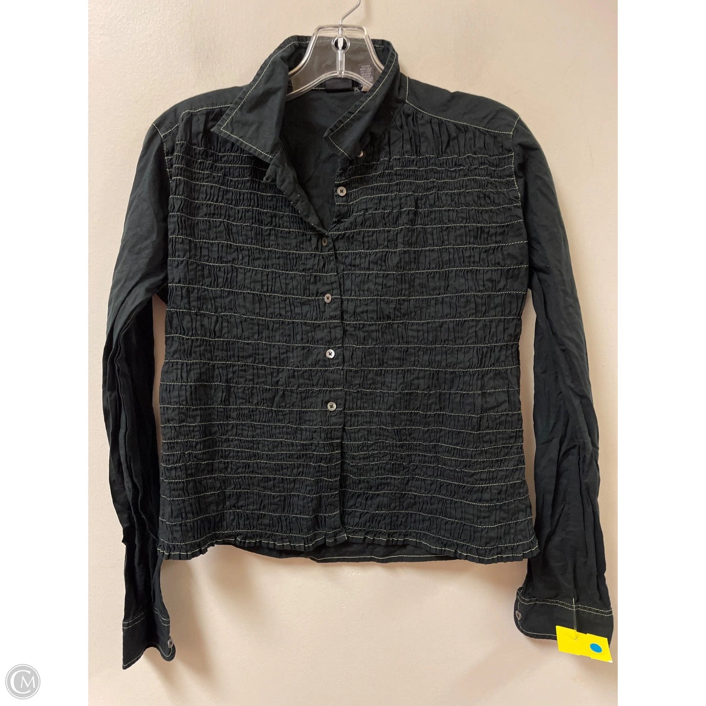 Blouse Long Sleeve By Gap In Black, Size: M