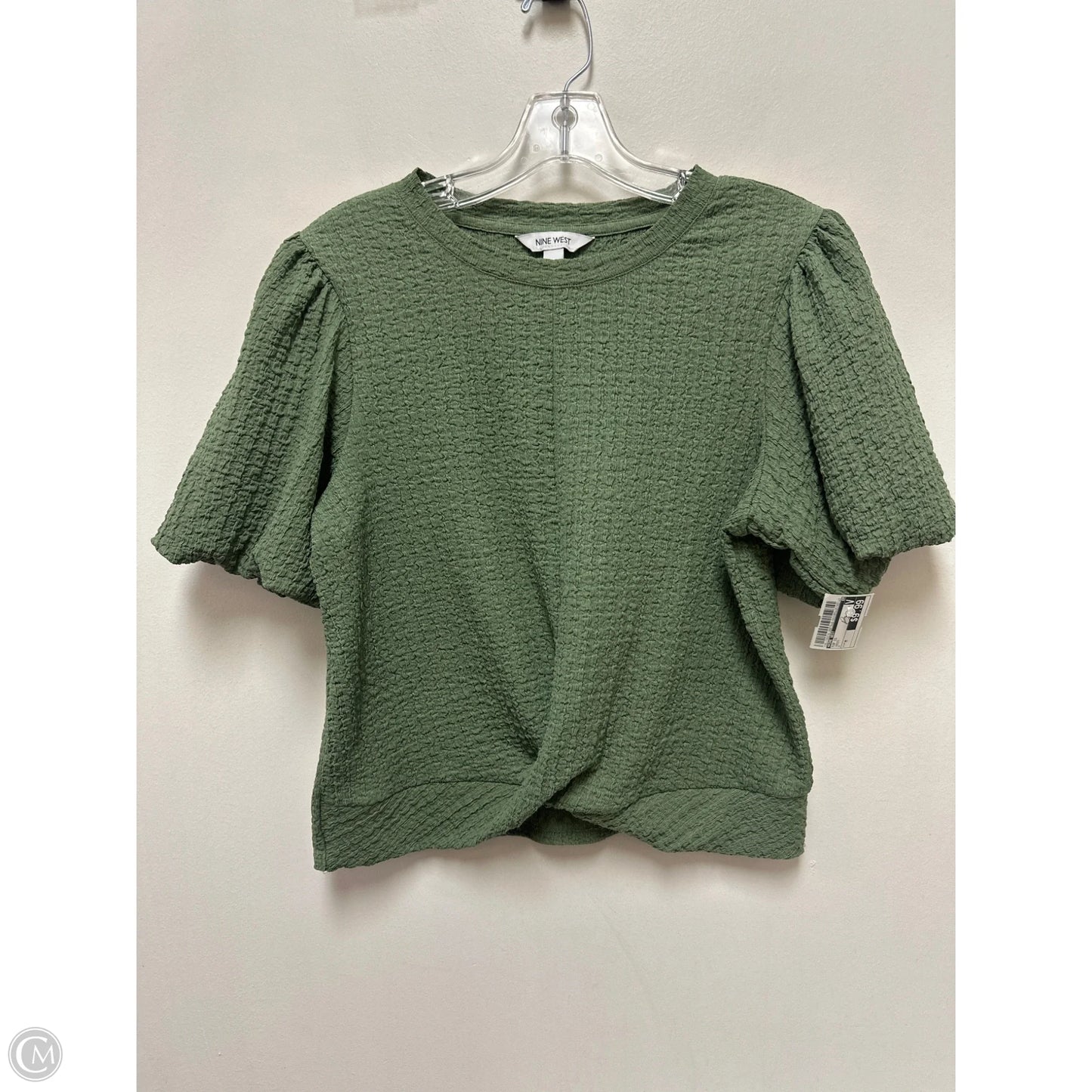 Top Short Sleeve By Nine West In Green, Size: M