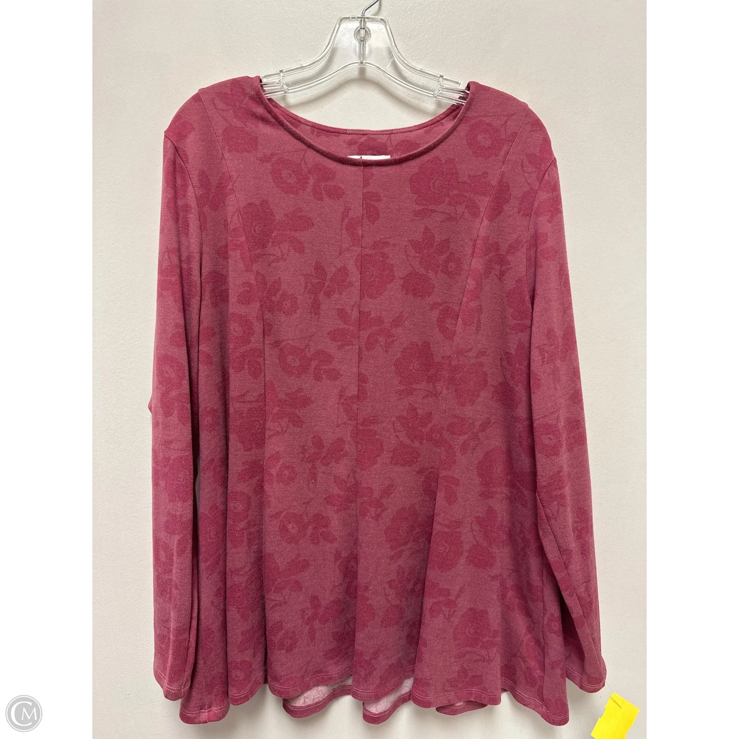 Tunic Long Sleeve By D&co. In Pink, Size: Xl