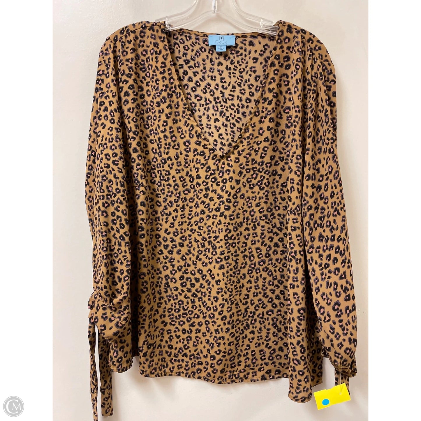 Top Long Sleeve By Cece In Animal Print, Size: 2x