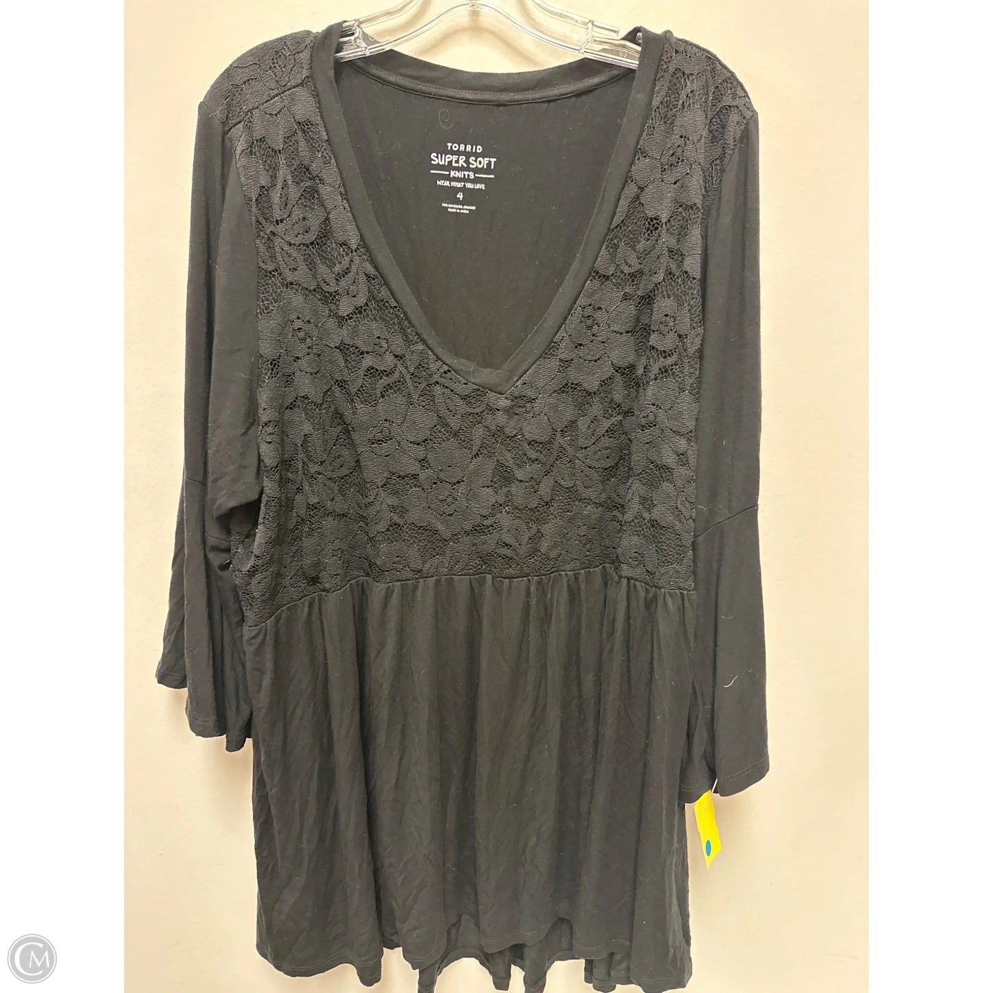 Top Long Sleeve By Torrid In Black, Size: 4x