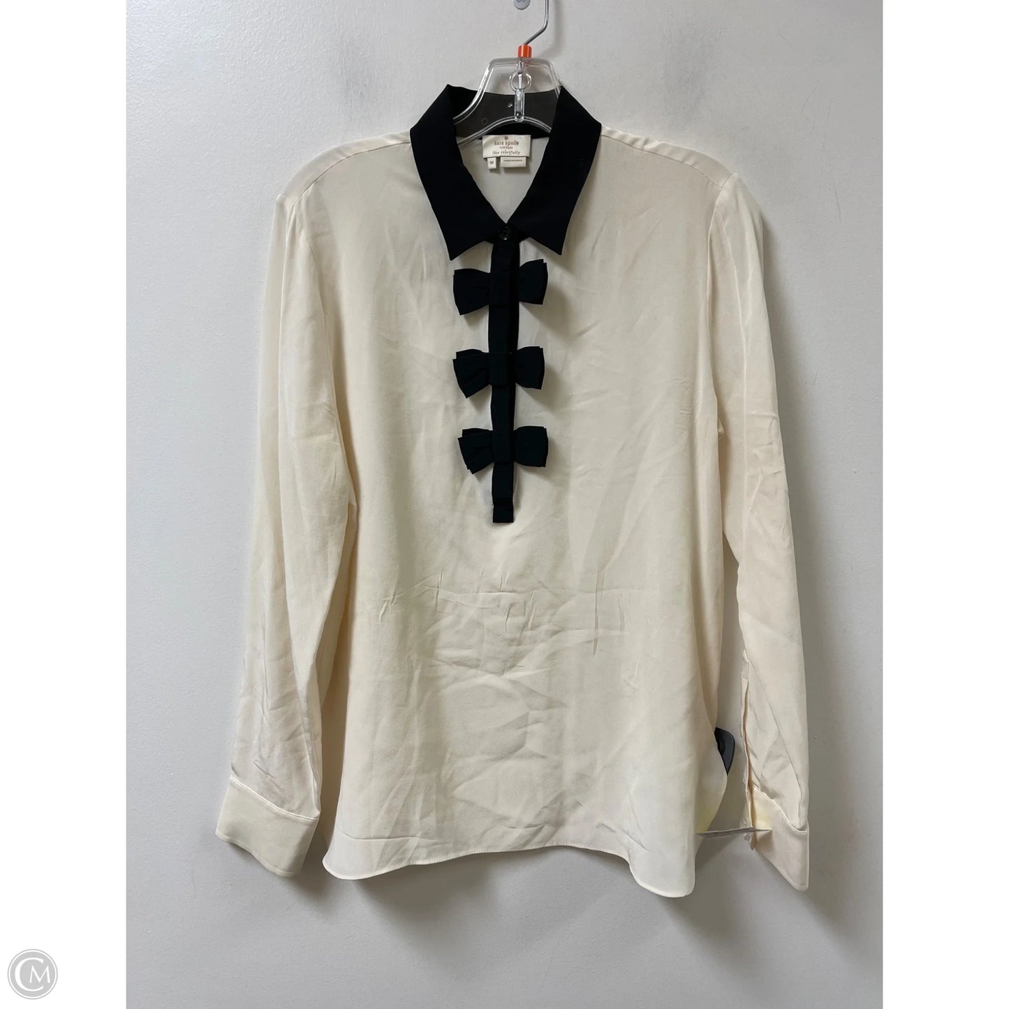 Top Long Sleeve Designer By Kate Spade In Cream, Size: M
