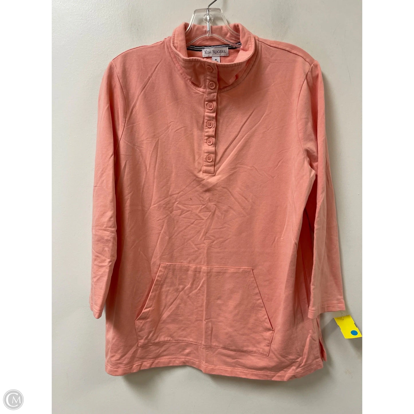 Top Long Sleeve By Kim Rogers In Peach, Size: M