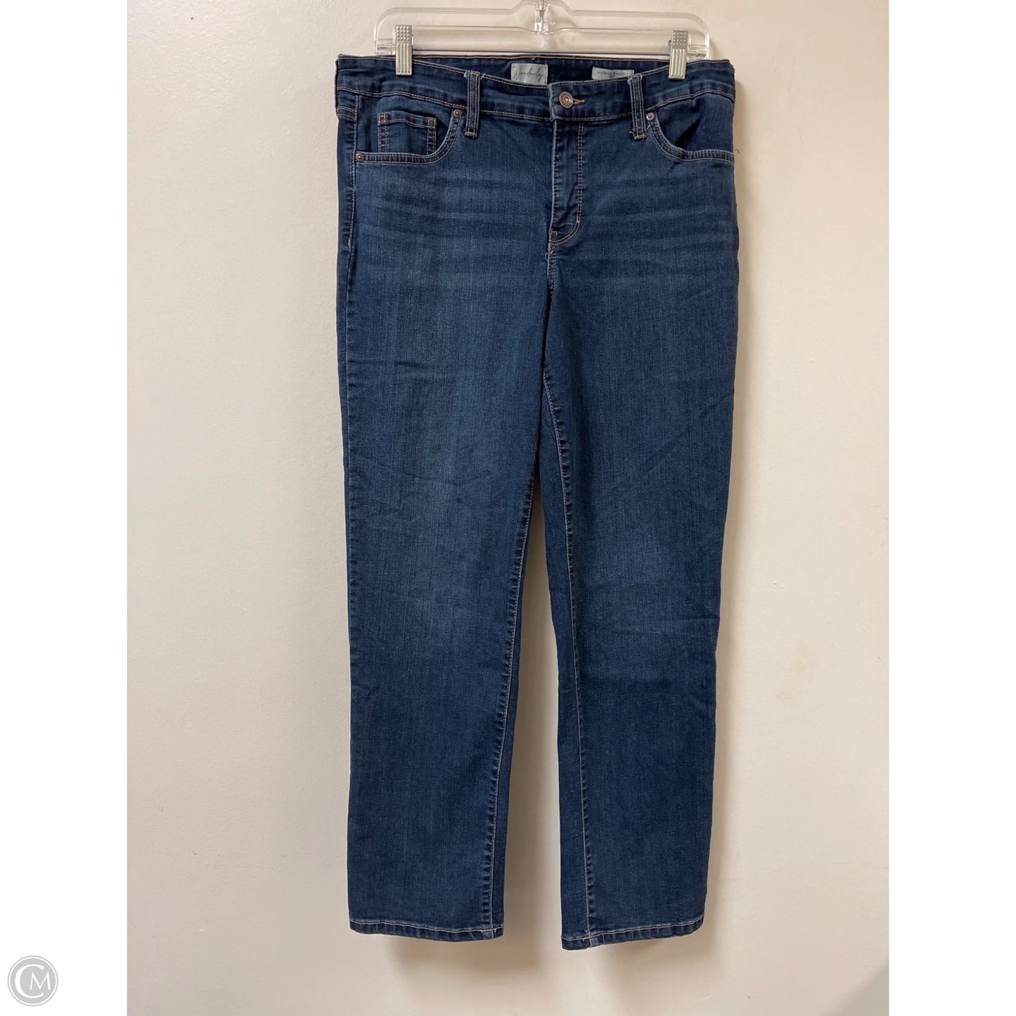Jeans Straight By Wonderly In Blue Denim, Size: 12