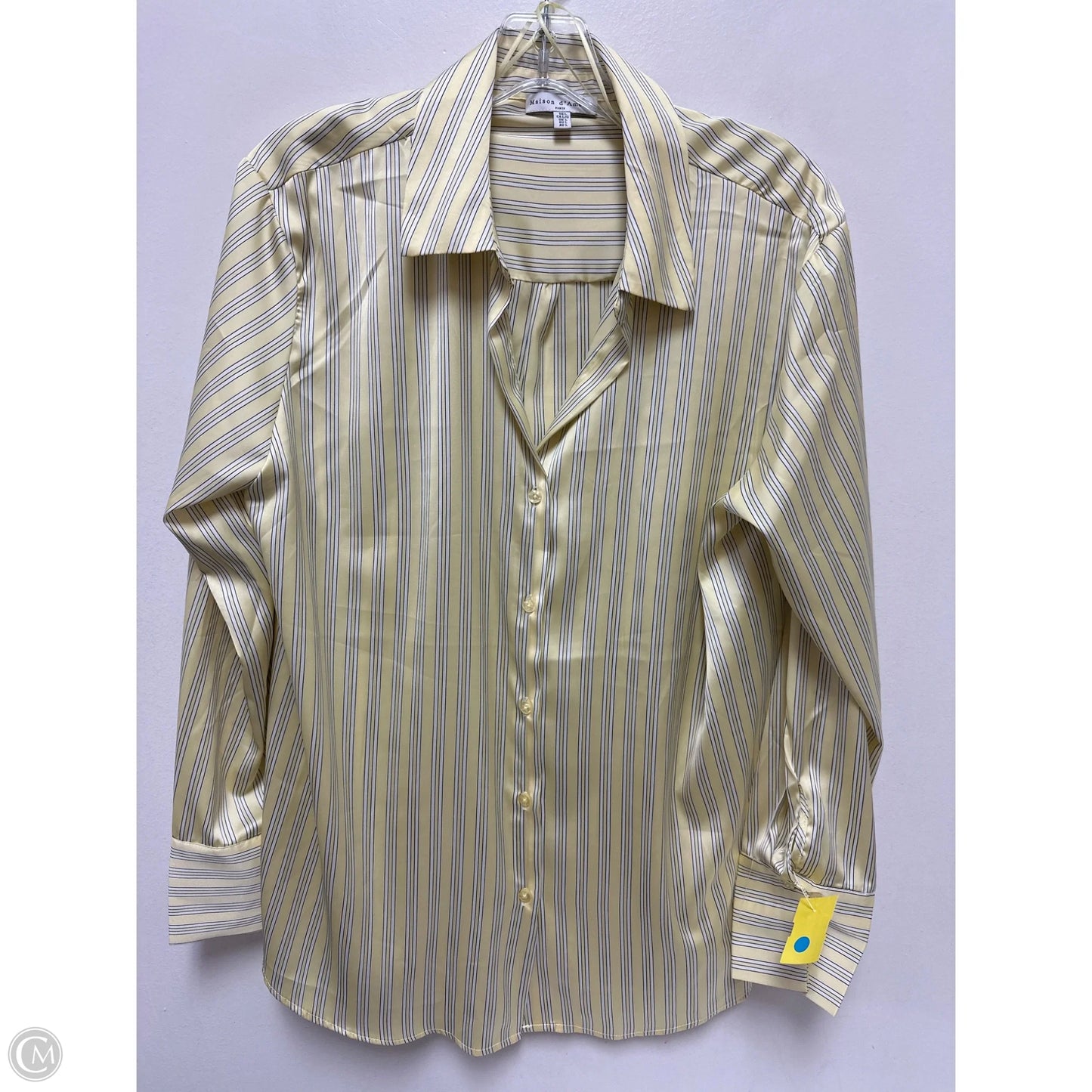 Blouse Long Sleeve By Maison Damelie In Yellow, Size: L