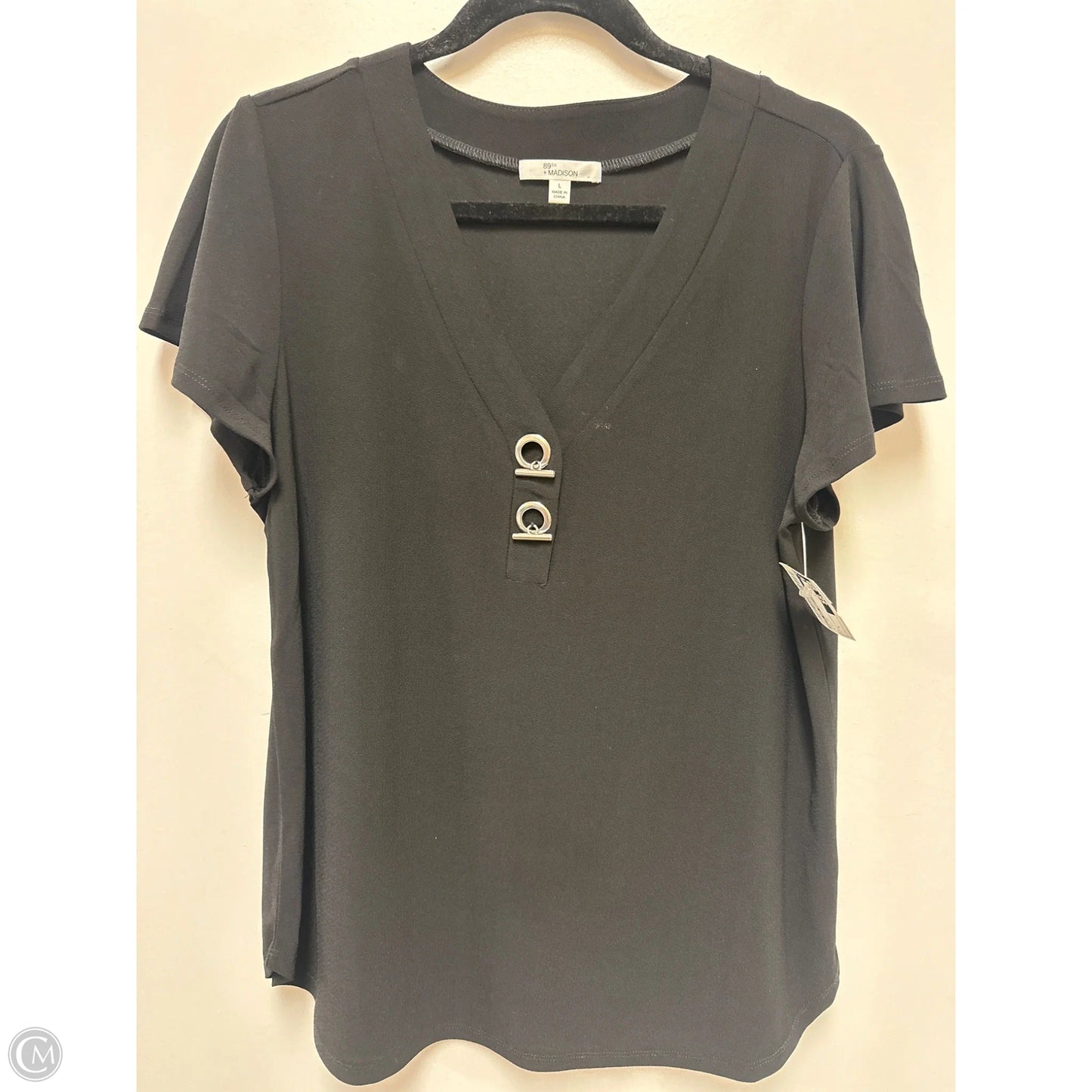 Top Short Sleeve By 89th And Madison In Black, Size: L