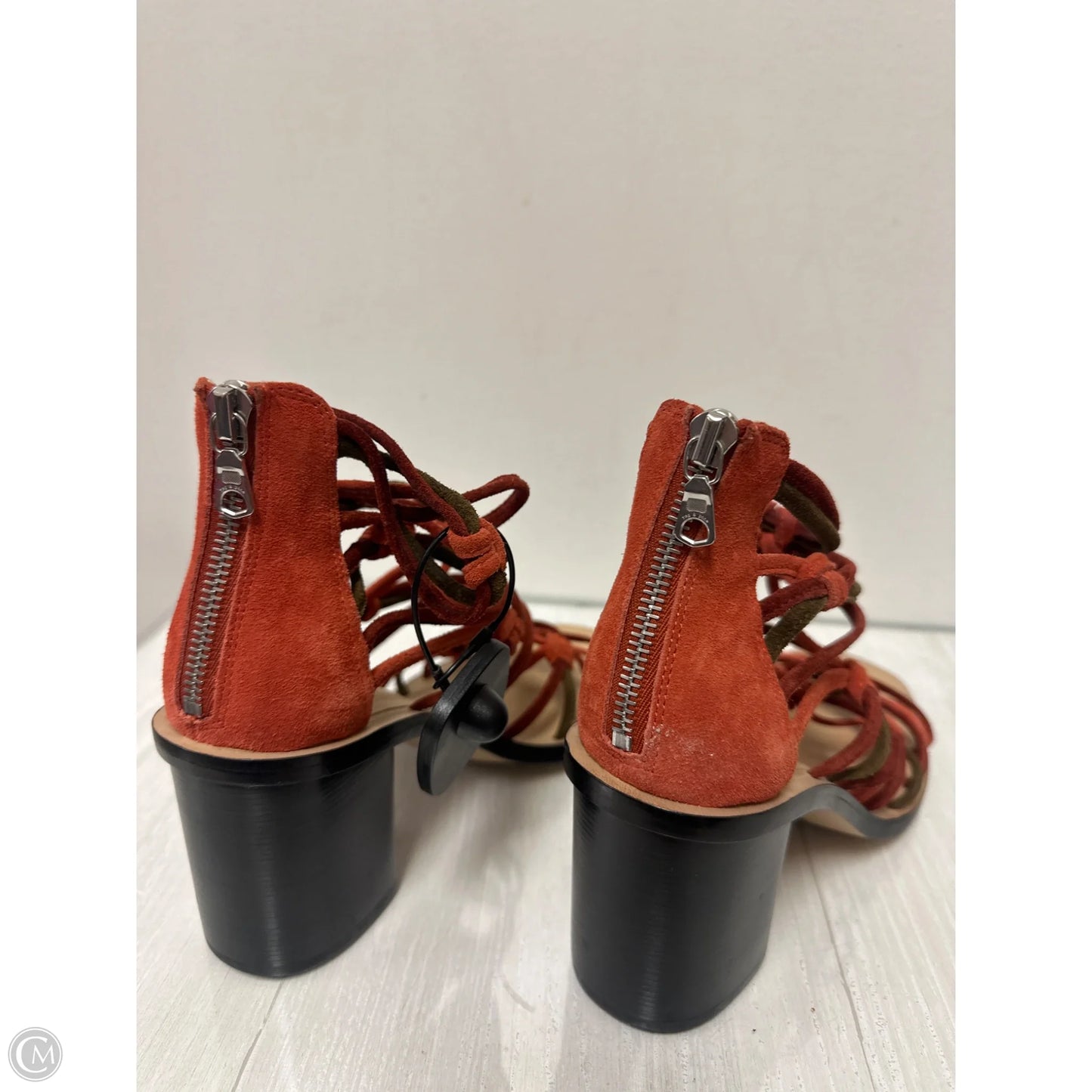 Sandals Heels Block By Rag And Bone In Orange, Size: 7