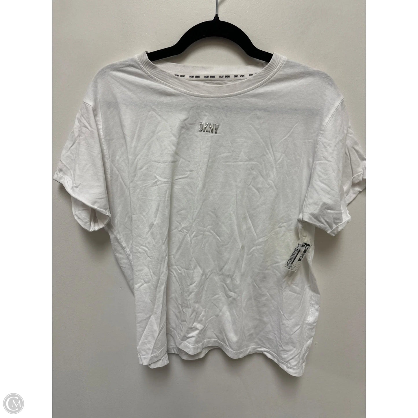 Top Short Sleeve By Dkny In White, Size: L