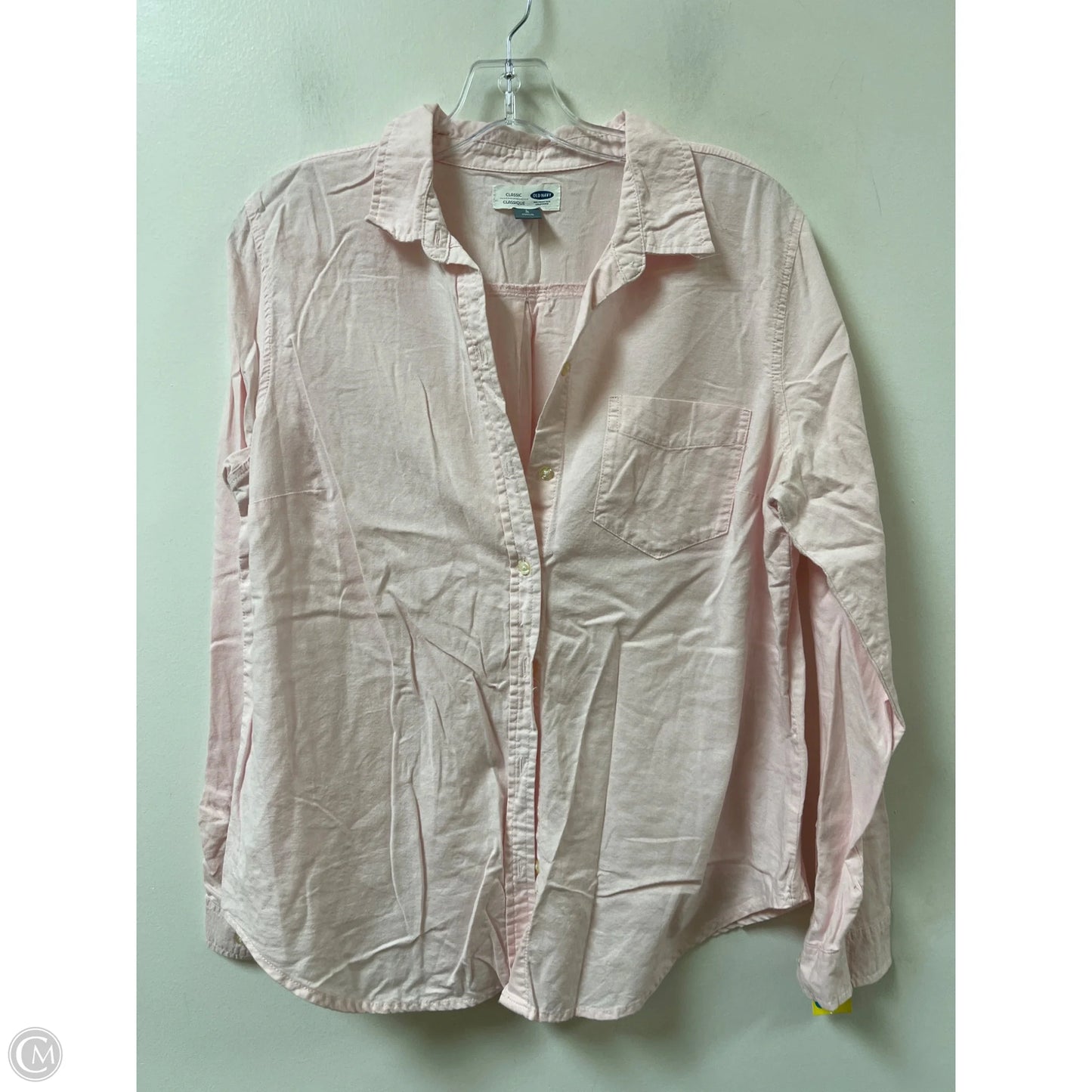 Blouse Long Sleeve By Old Navy In Pink, Size: L