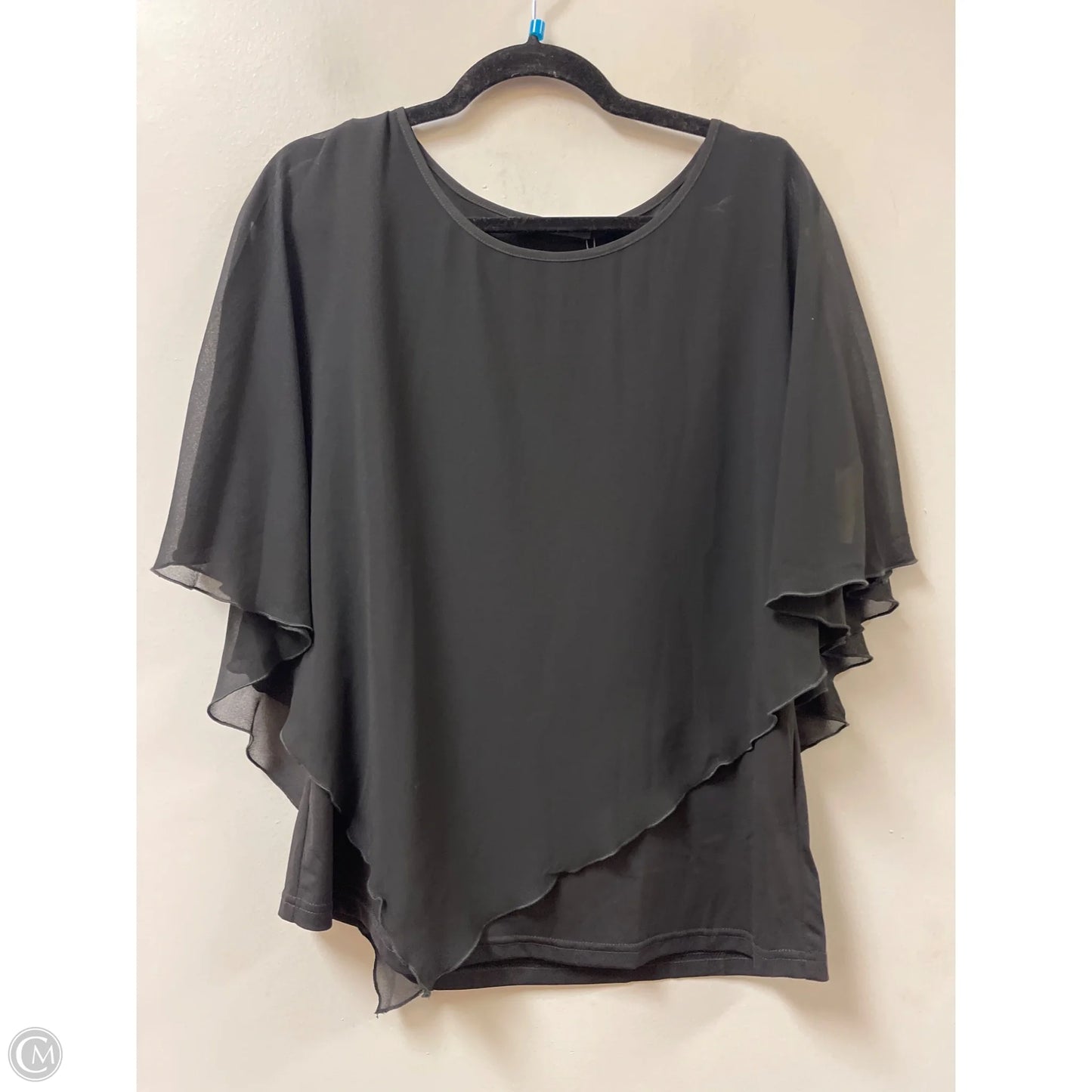 Top Short Sleeve By Clothes Mentor In Black, Size: L