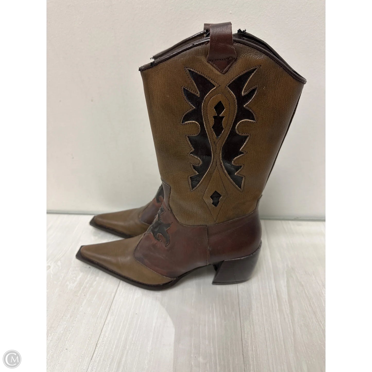 Boots Western By Clothes Mentor In Brown, Size: 7.5