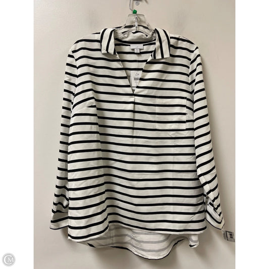 Top Long Sleeve By J. Jill In Black & White, Size: Lp