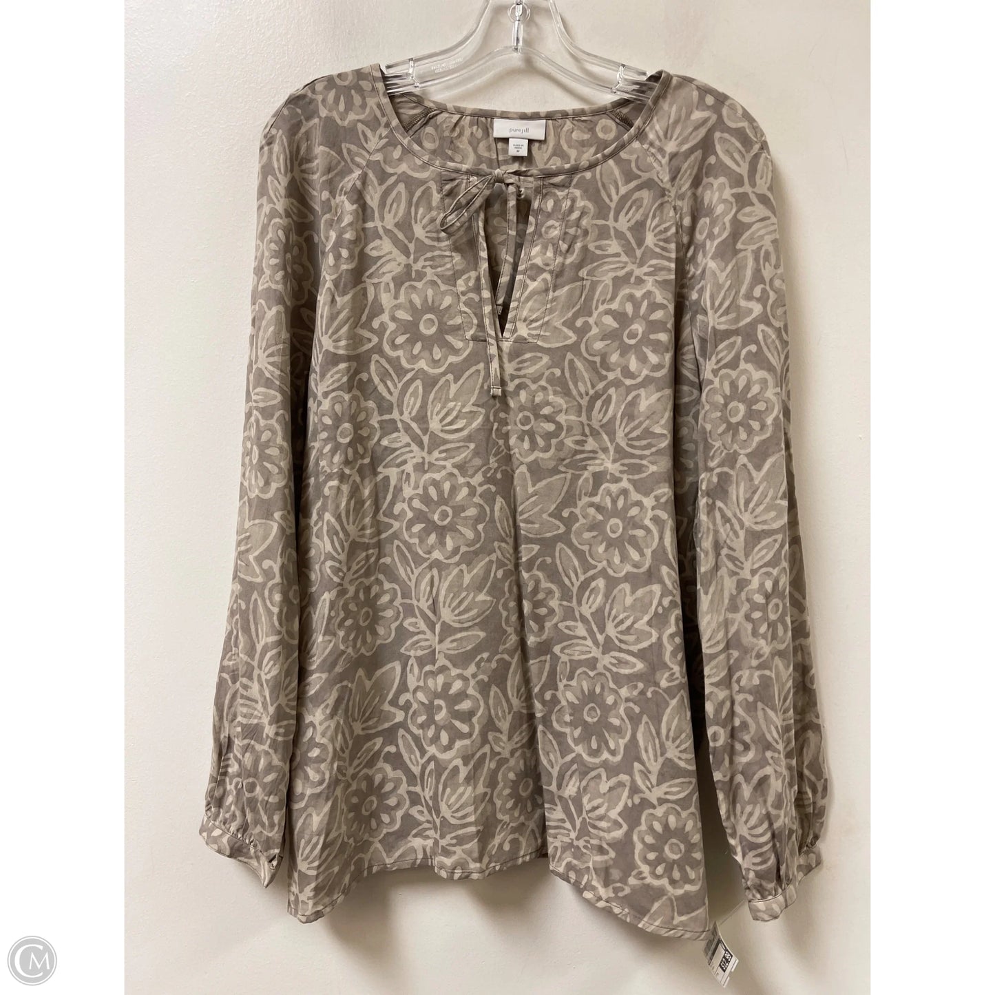 Top Long Sleeve By Pure Jill In Brown, Size: M