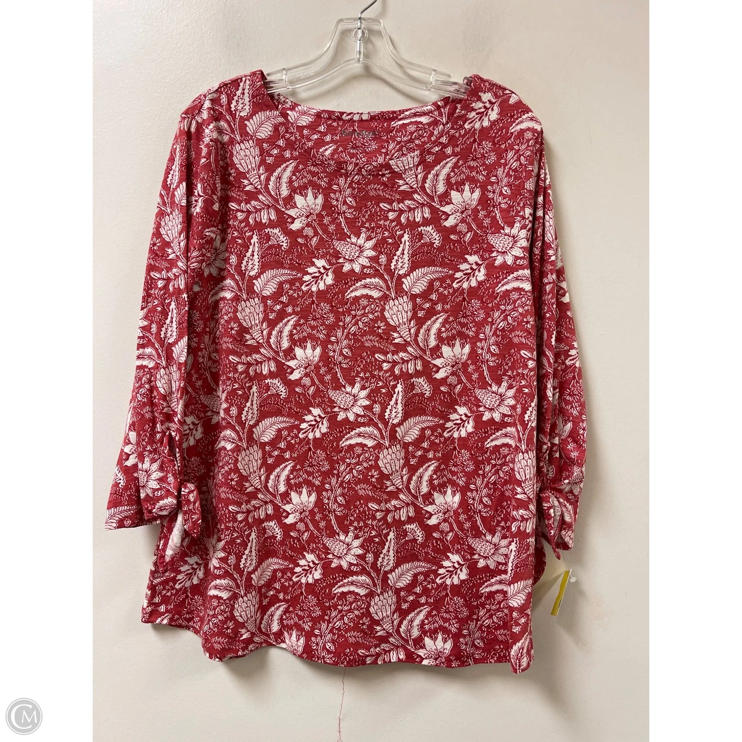 Top Long Sleeve By Northstyle In Red & White, Size: L