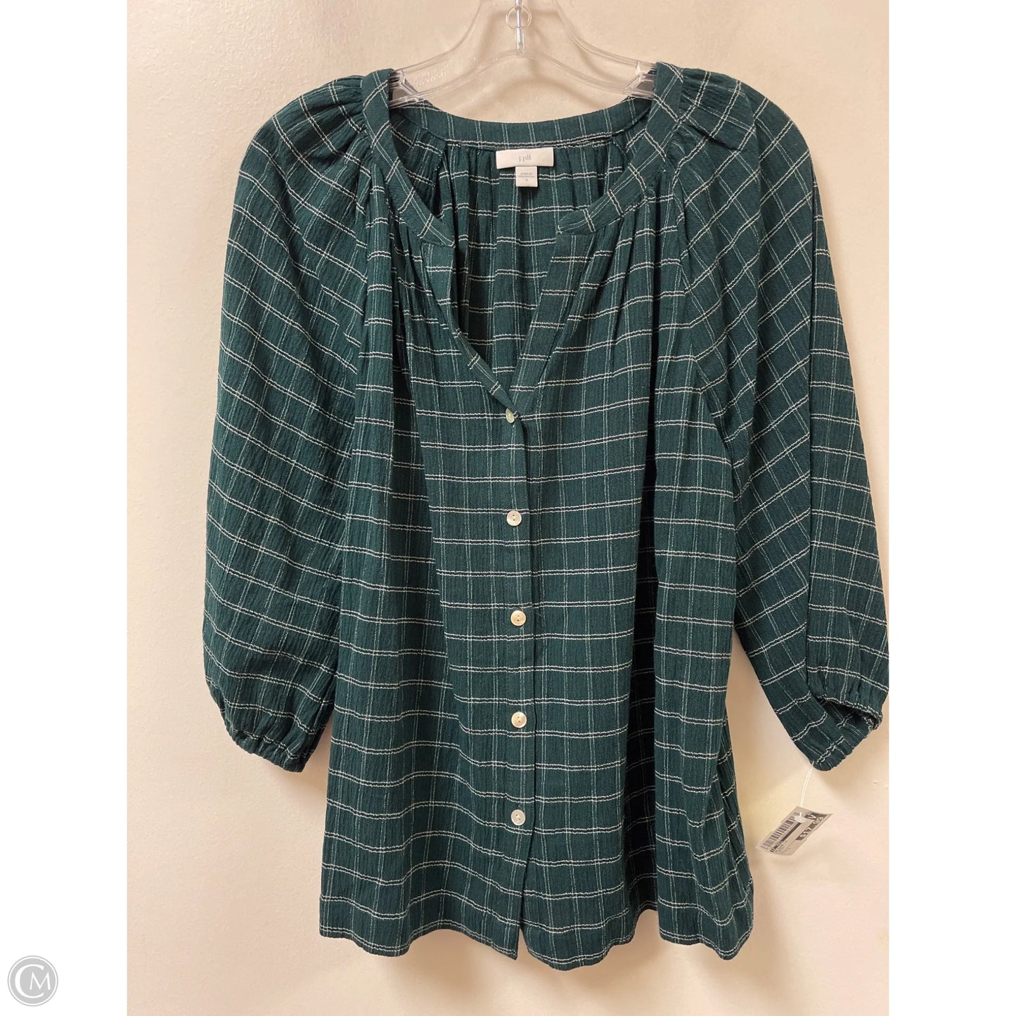 Blouse Long Sleeve By J. Jill In Green, Size: S