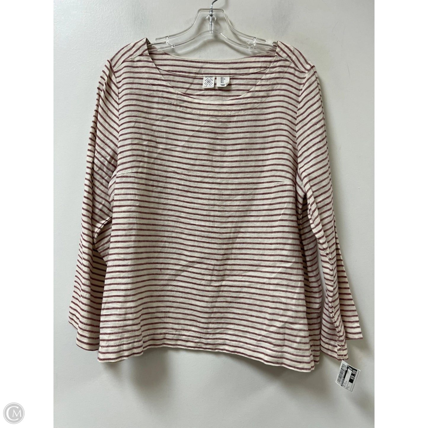 Top Long Sleeve By Artisan Ny In Red & White, Size: L