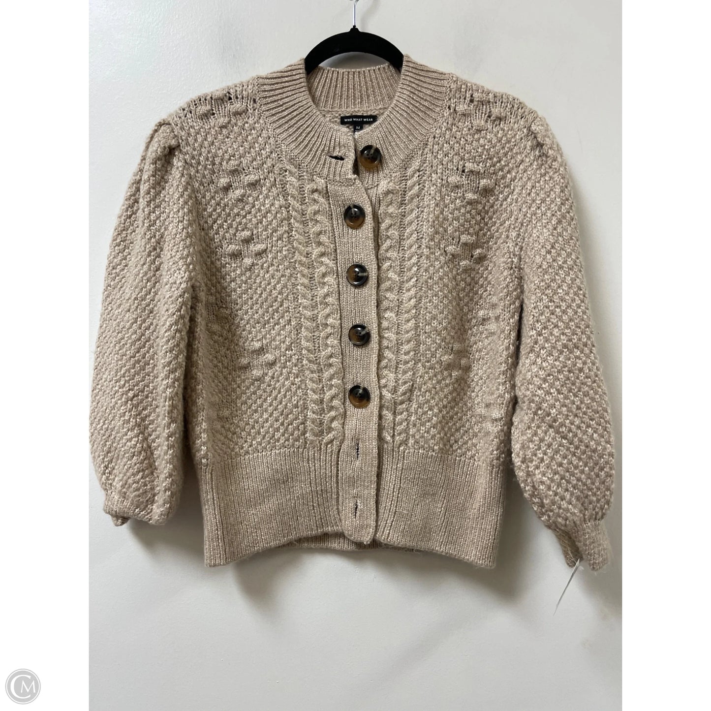 Sweater Cardigan By Who What Wear In Cream, Size: M