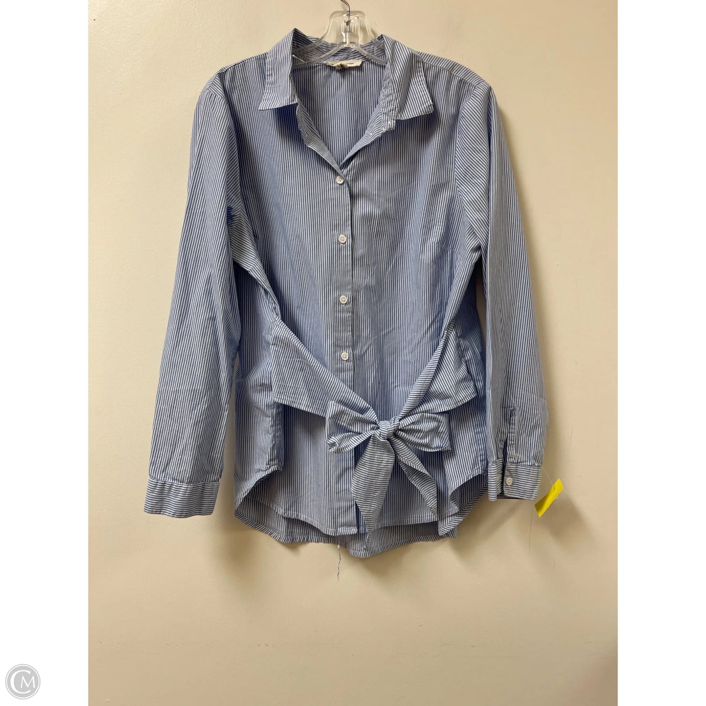 Blouse Long Sleeve By Beachlunchlounge In Striped Pattern, Size: L