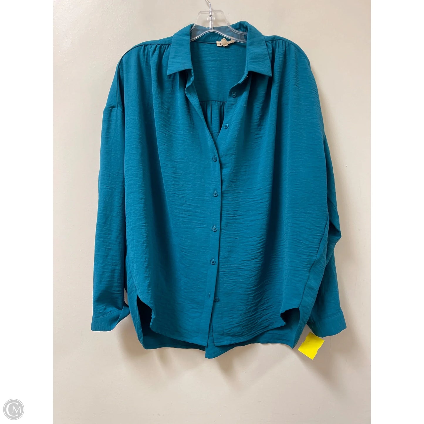 Blouse Long Sleeve By Jodifl In Teal, Size: M