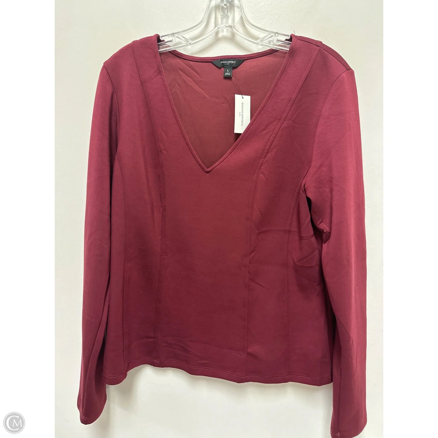 Top Long Sleeve By Banana Republic In Red, Size: L