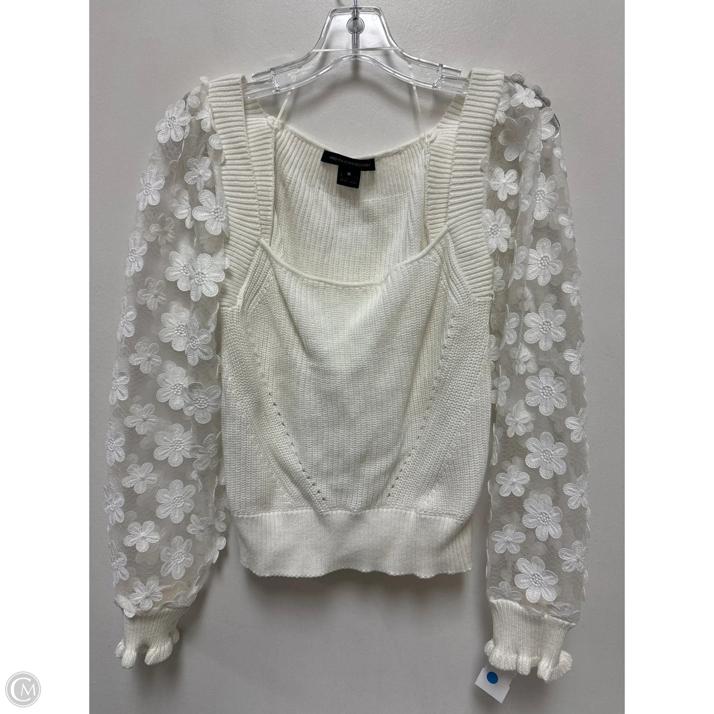 Top Long Sleeve By French Connection In White, Size: M