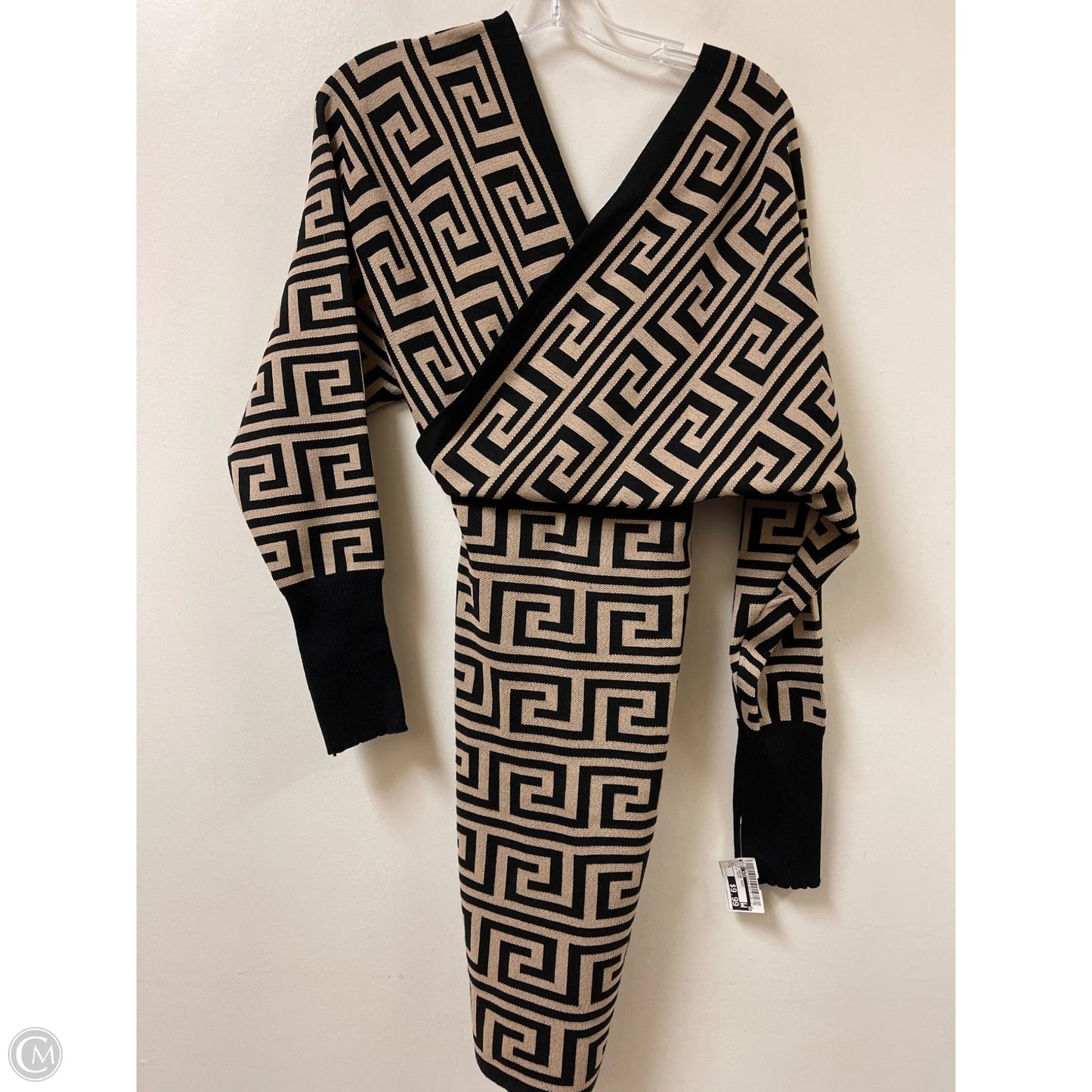 Dress Casual Midi By Emery Rose In Black & Cream, Size: S