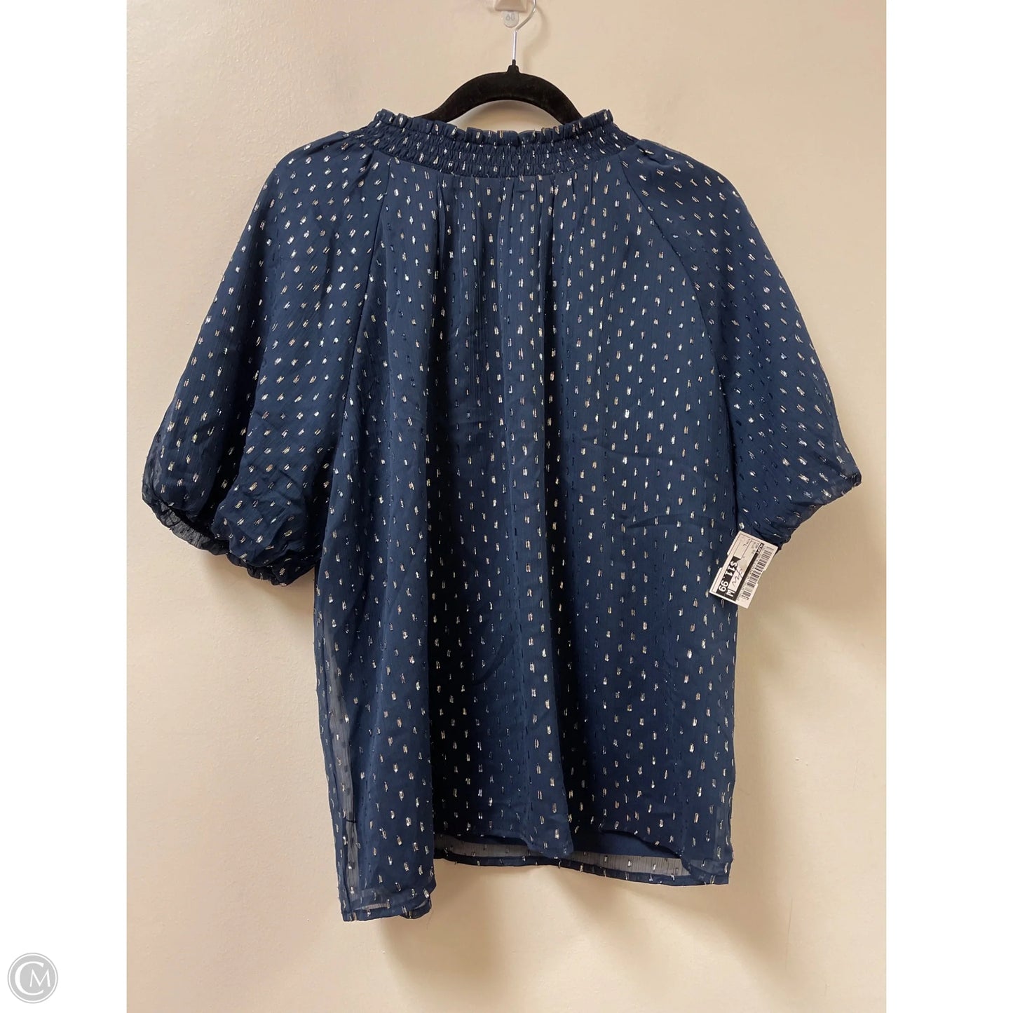 Top Short Sleeve By Loft In Blue, Size: L