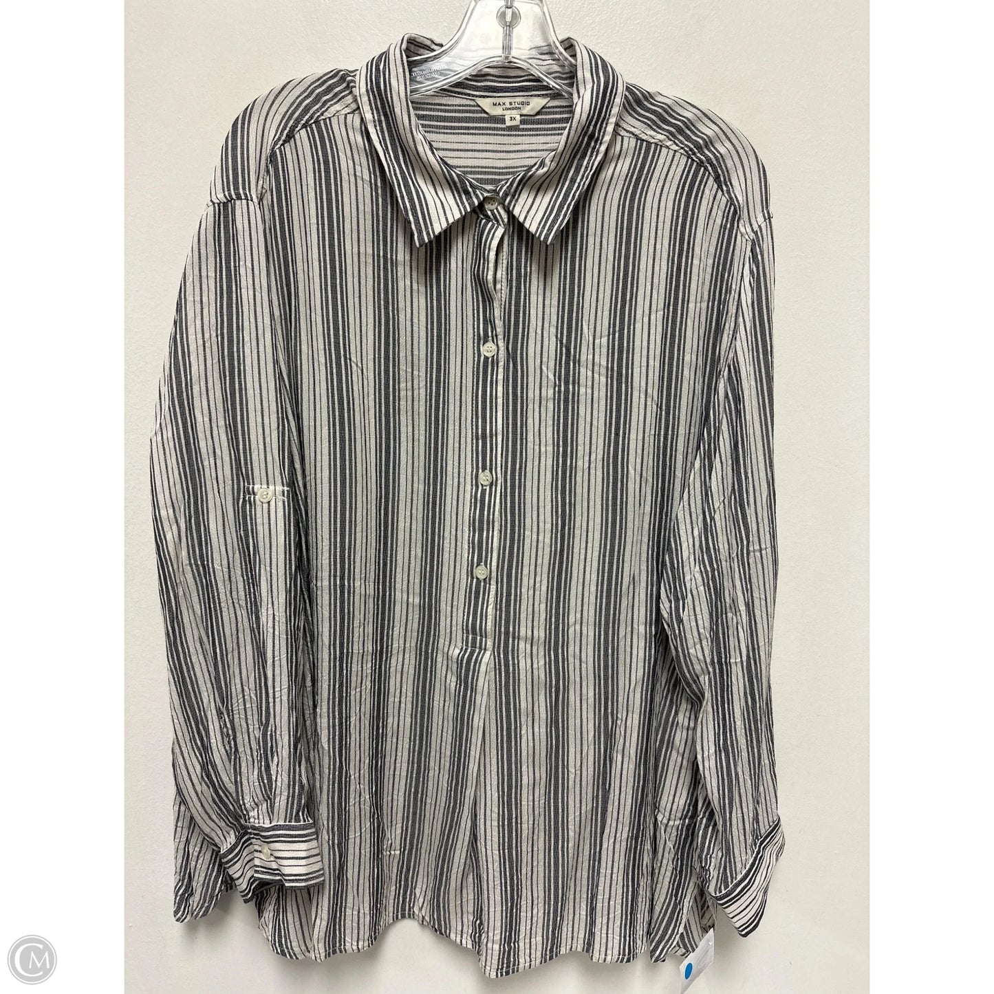 Blouse Long Sleeve By Max Studio In Striped Pattern, Size: 3x