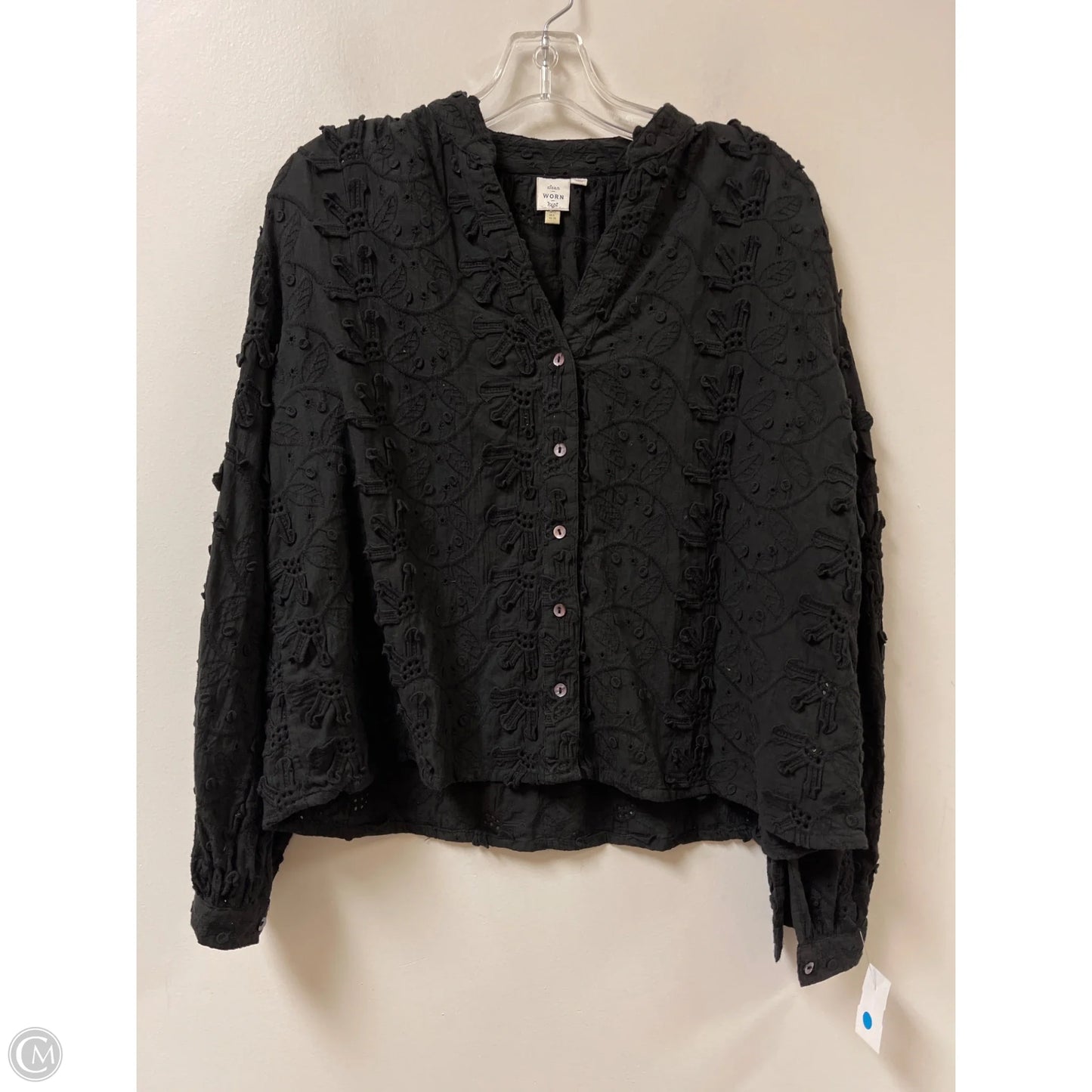 Blouse Long Sleeve By Anthropologie In Black, Size: S