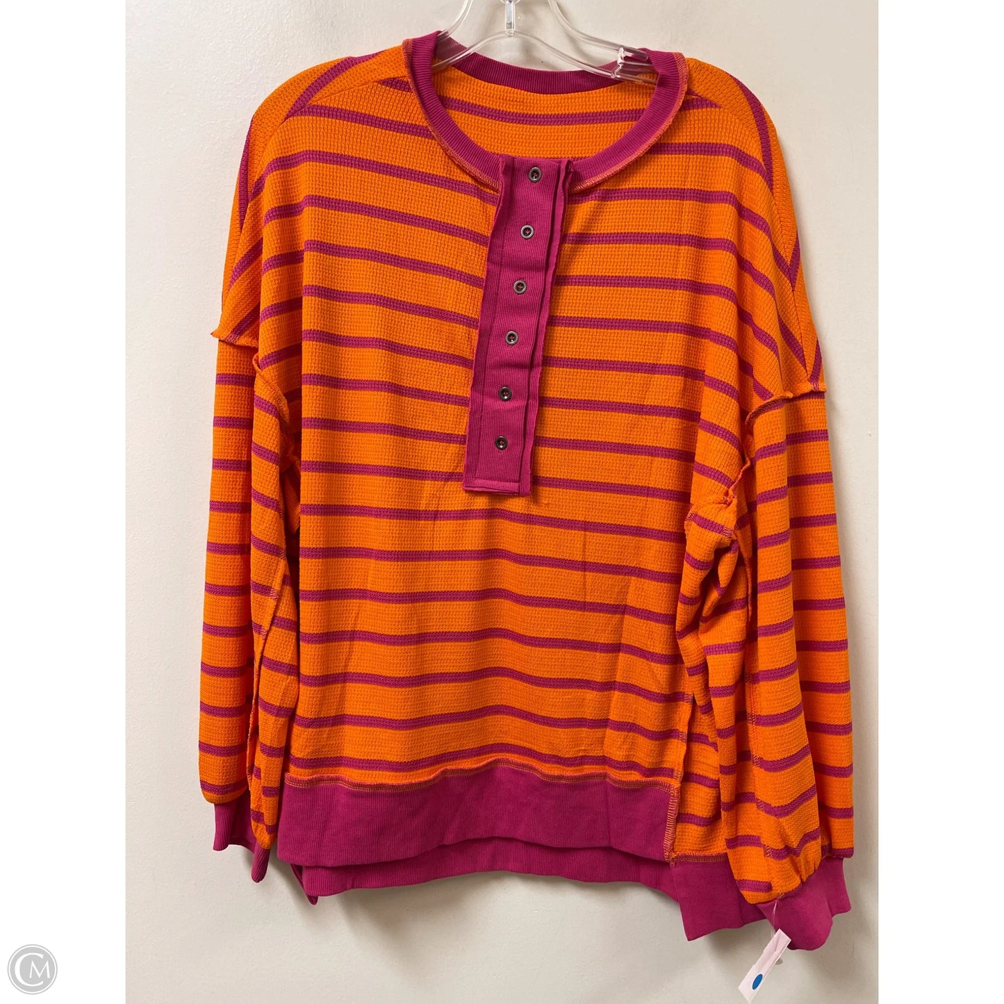 Top Long Sleeve By Clothes Mentor In Orange & Pink, Size: S