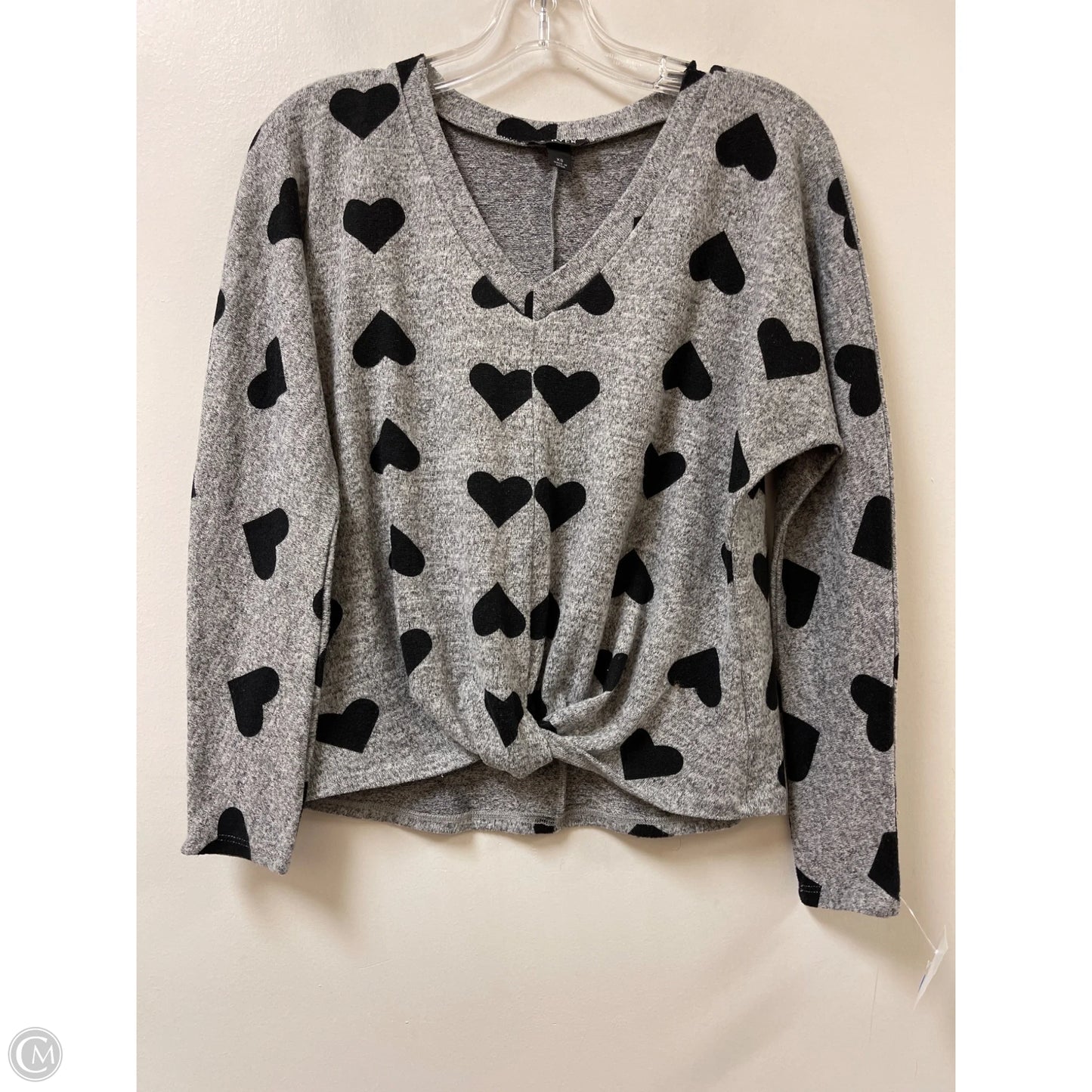 Top Long Sleeve By A Byer In Black & Grey, Size: Xs