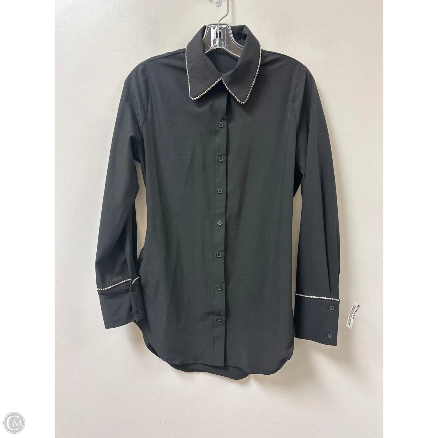 Blouse Long Sleeve By Clothes Mentor In Black, Size: S