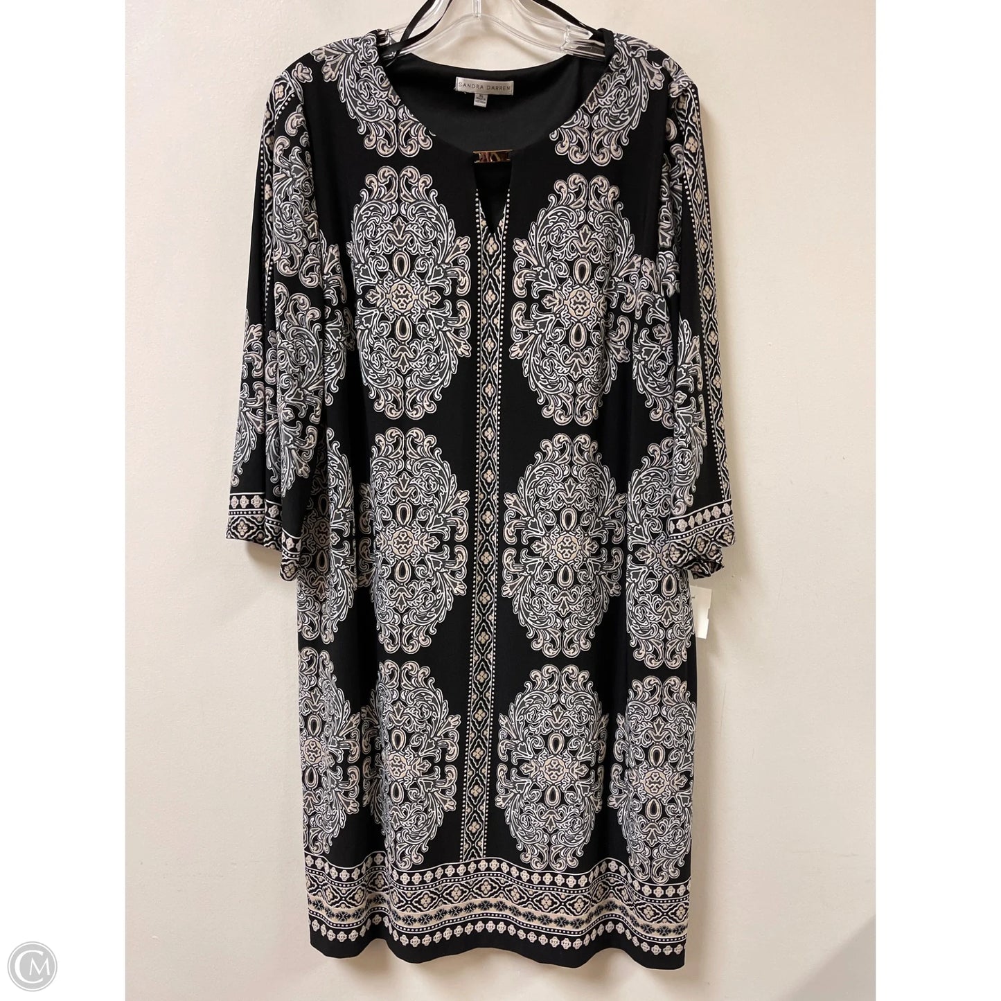Dress Casual Midi By Sandra Darren In Black & Cream, Size: Xl