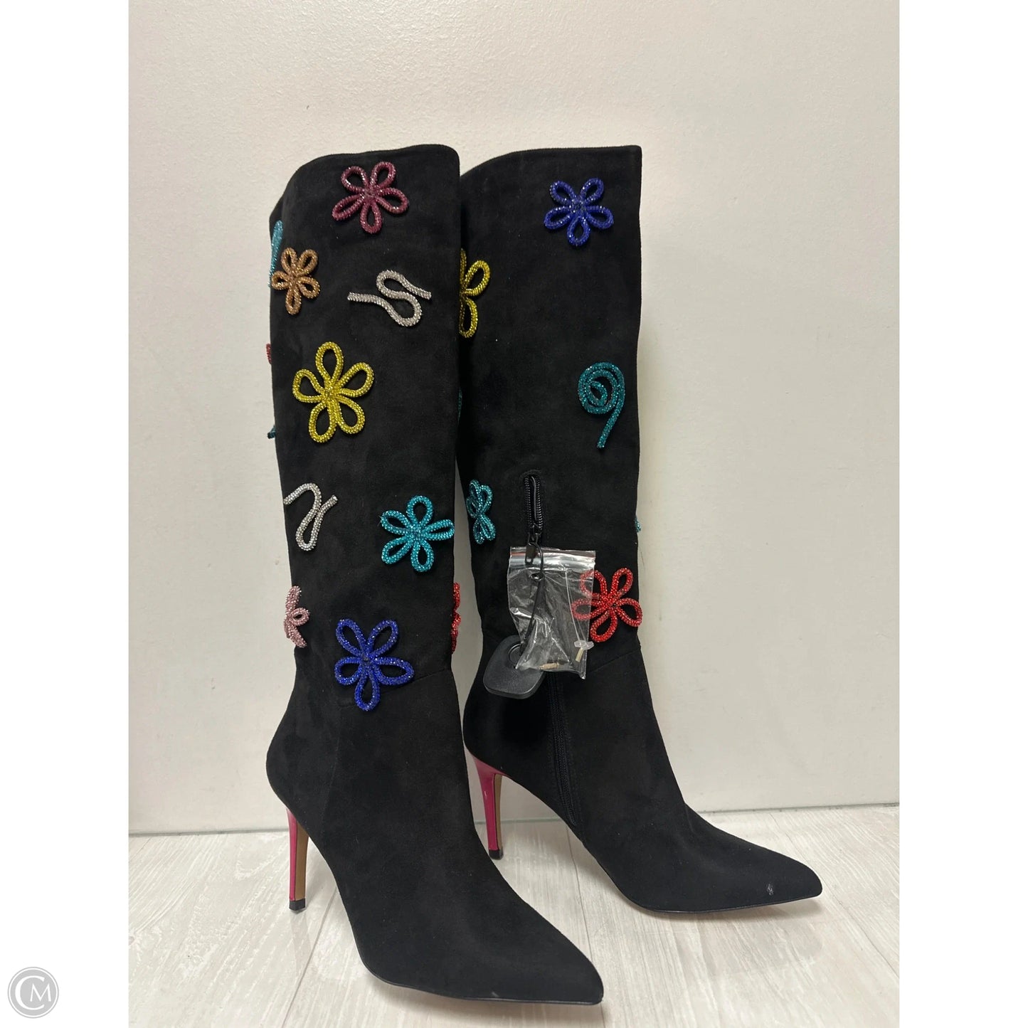 Boots Knee Heels By Betsey Johnson In Black, Size: 8.5