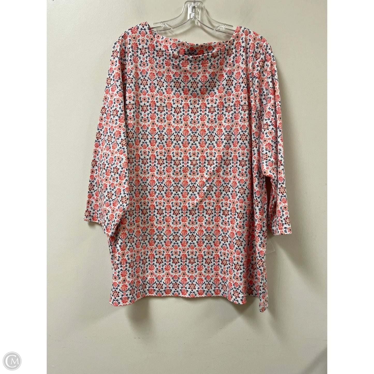 Top Long Sleeve By Croft And Barrow In Floral Print, Size: 3x