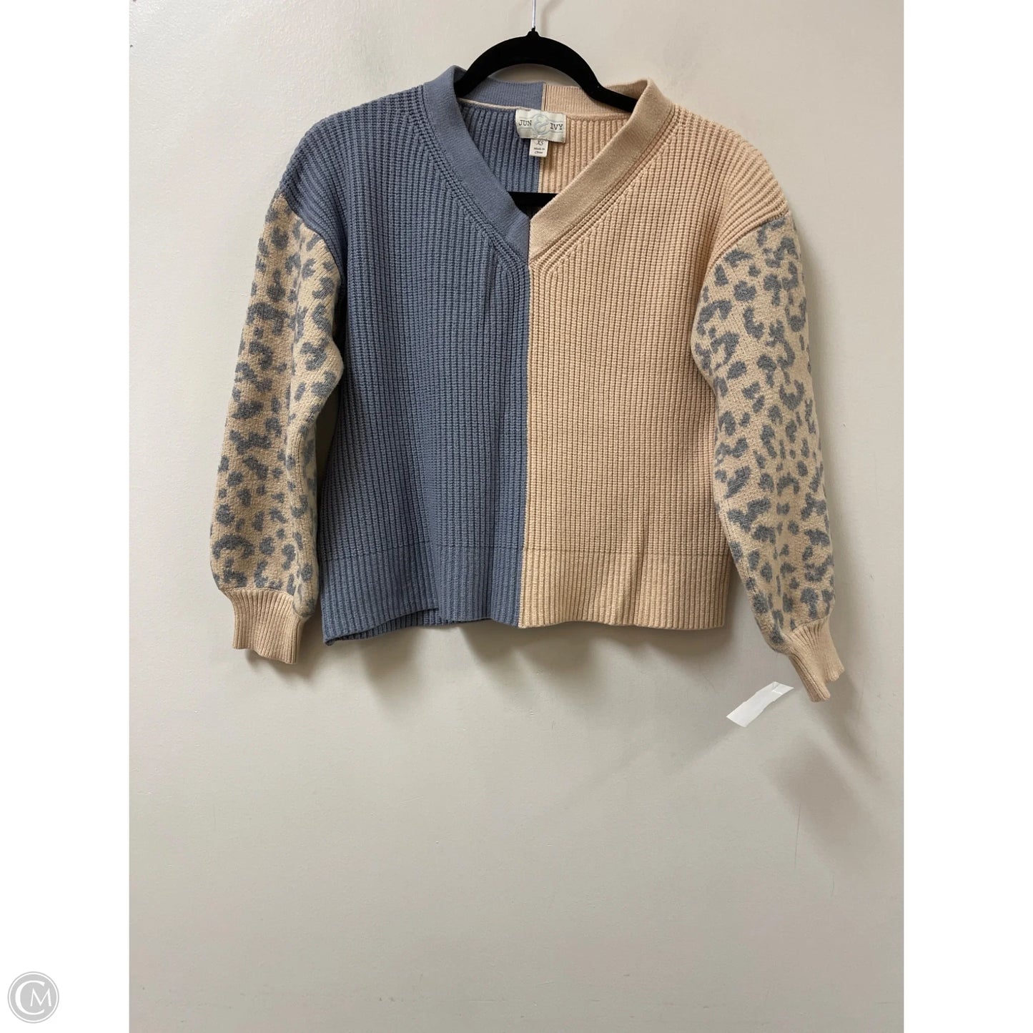 Sweater By Jun & Ivy In Blue & Cream, Size: Xs