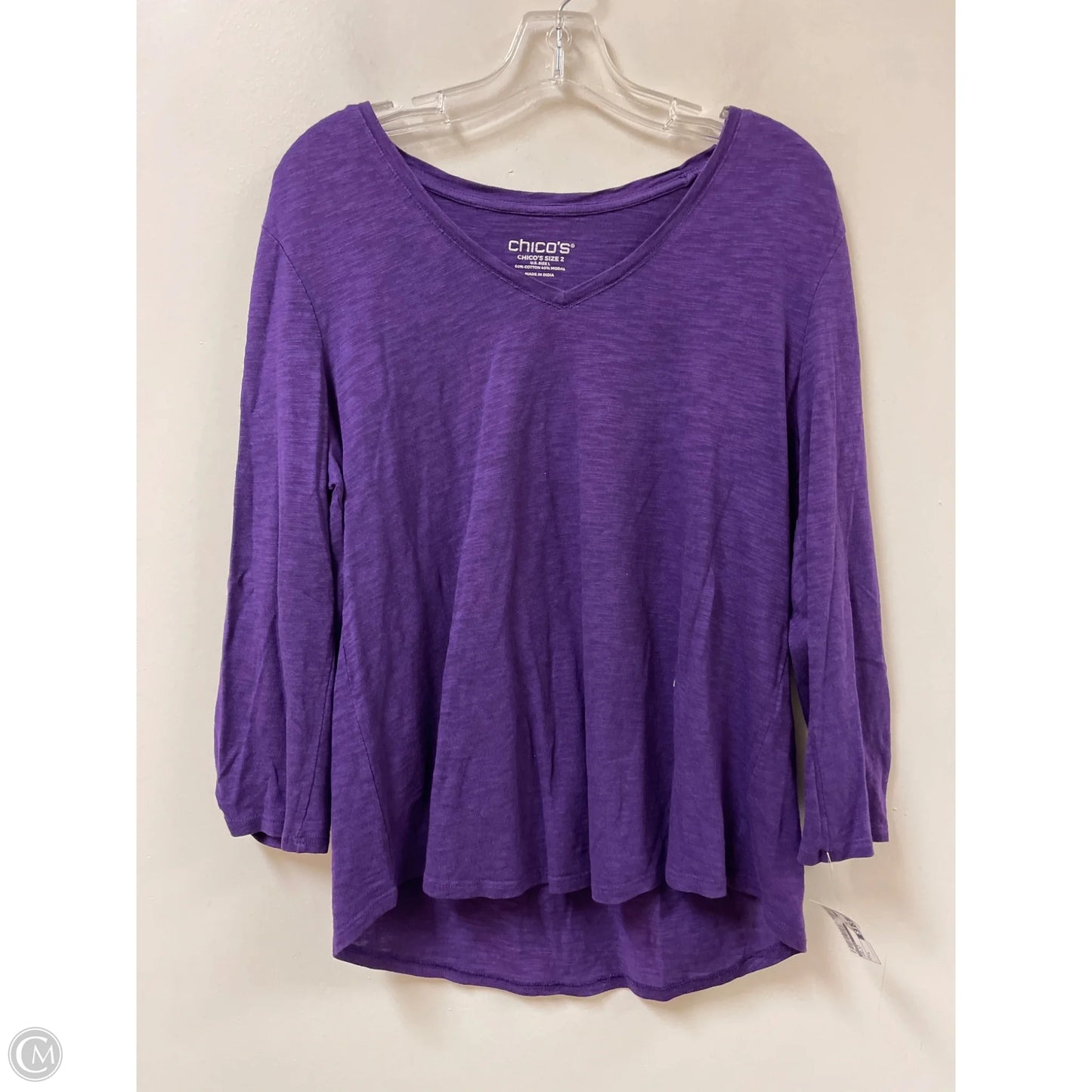 Top Long Sleeve By Chicos In Purple, Size: L