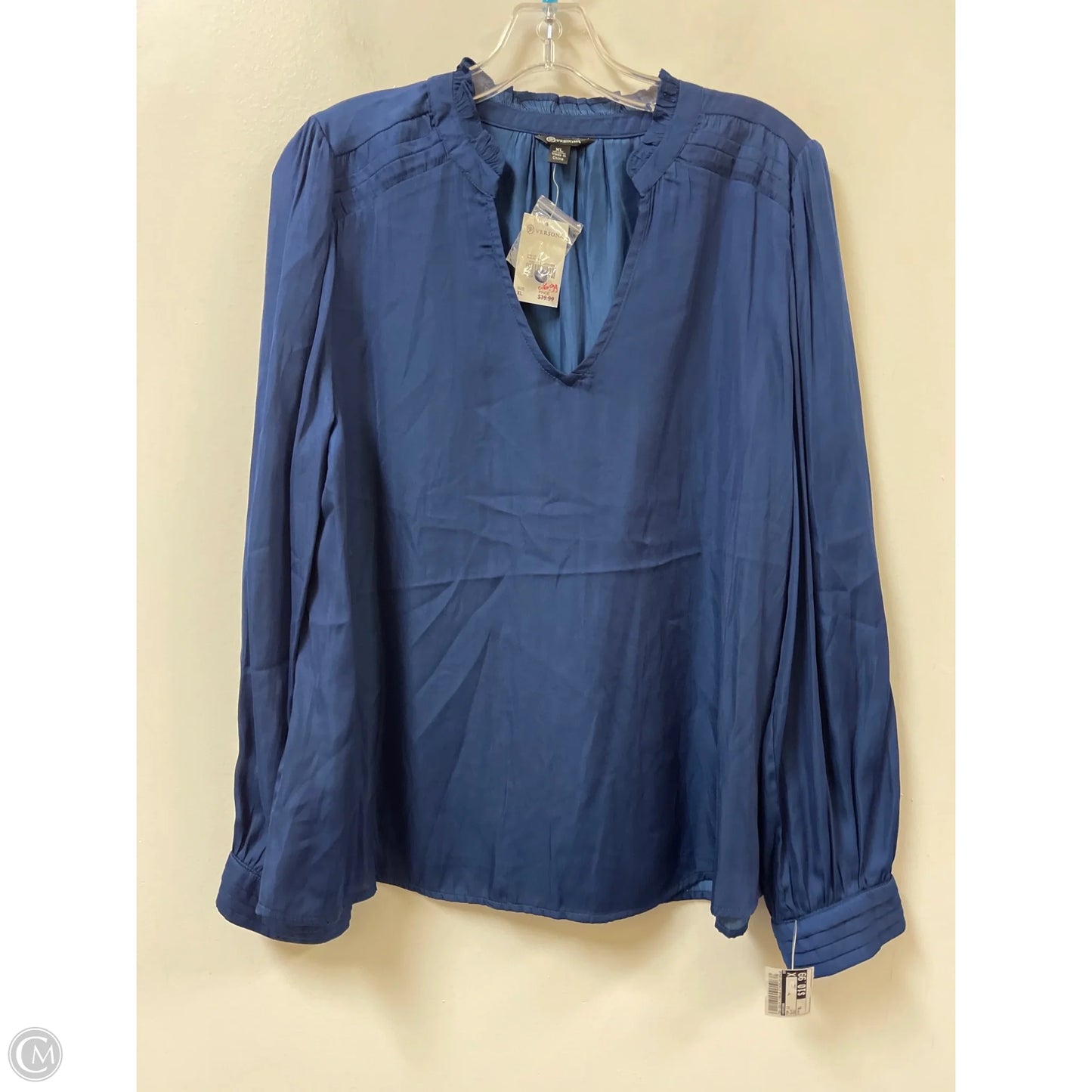 Top Long Sleeve By Versona In Blue, Size: Xl