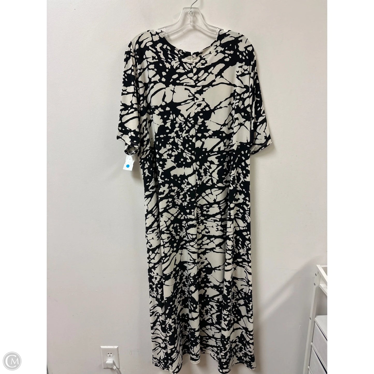 Dress Casual Maxi By Chicos In Black & Cream, Size: 2x