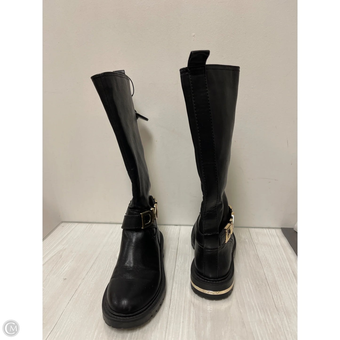 Boots Mid-calf Flats By Dkny In Black, Size: 5.5