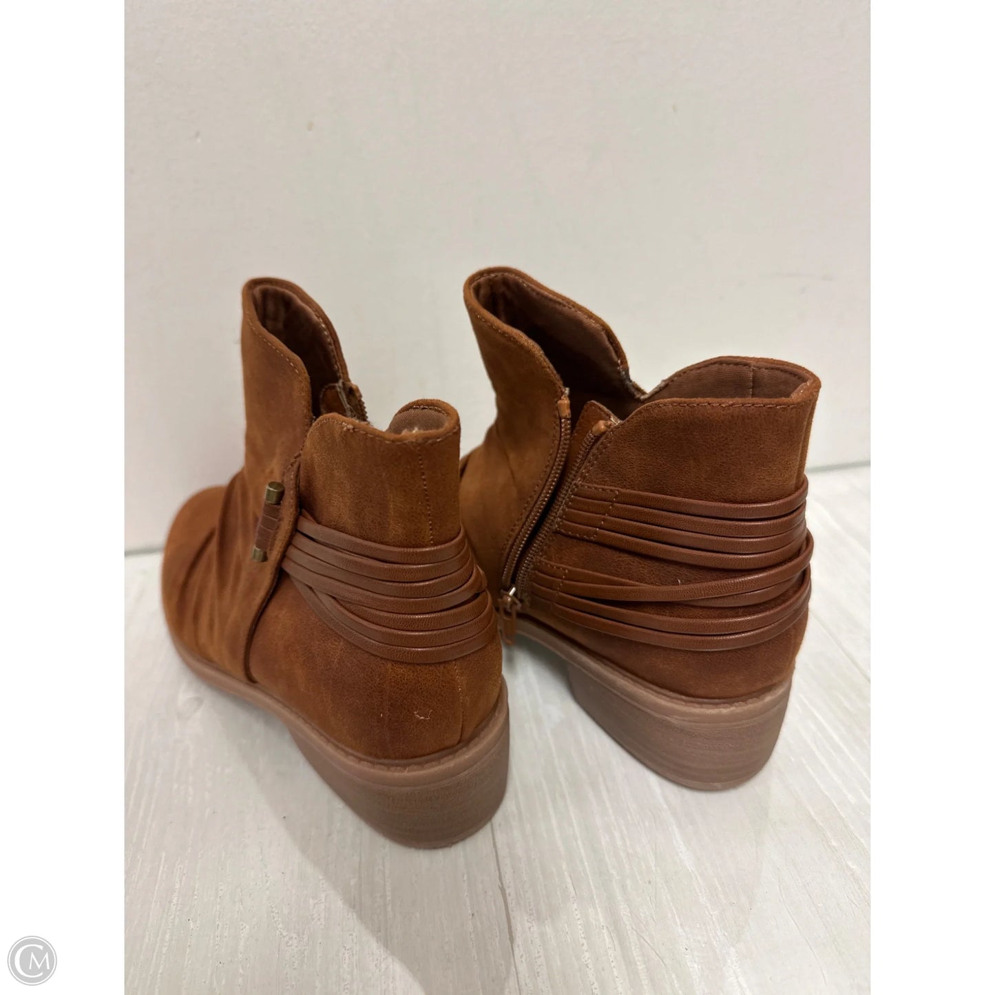 Boots Ankle Heels By Clothes Mentor In Brown, Size: 8.5