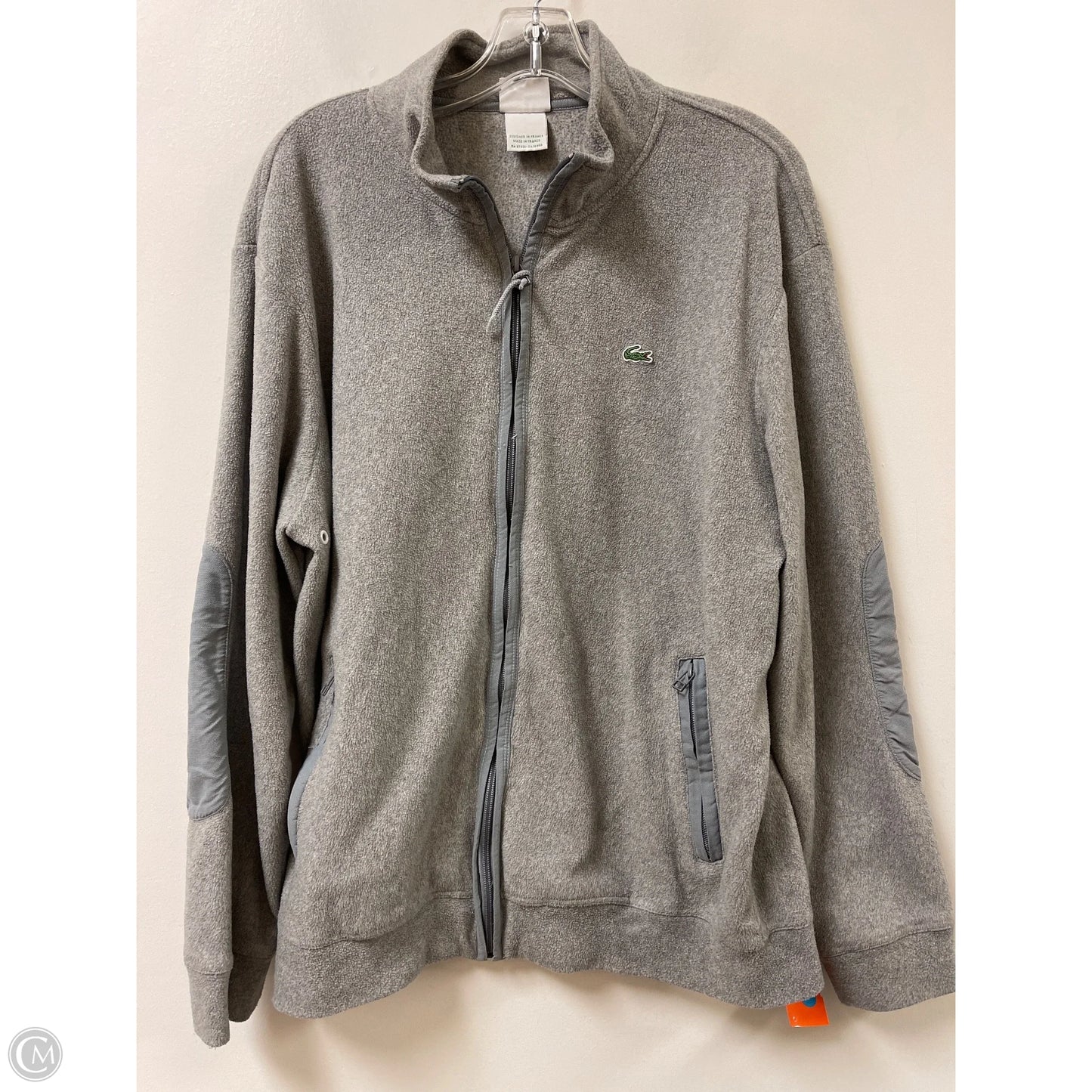 Jacket Fleece By Lacoste In Grey, Size: L