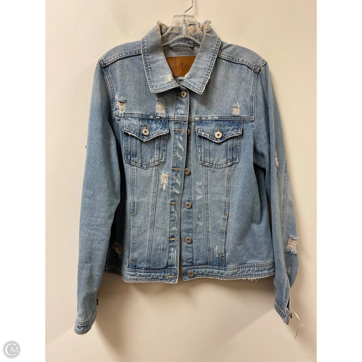 Jacket Denim By One 5 One In Blue Denim, Size: L