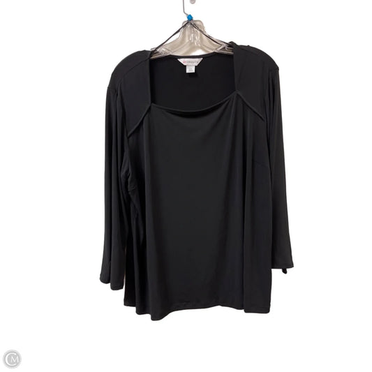 Top Long Sleeve By Liz Claiborne In Black, Size: 2x
