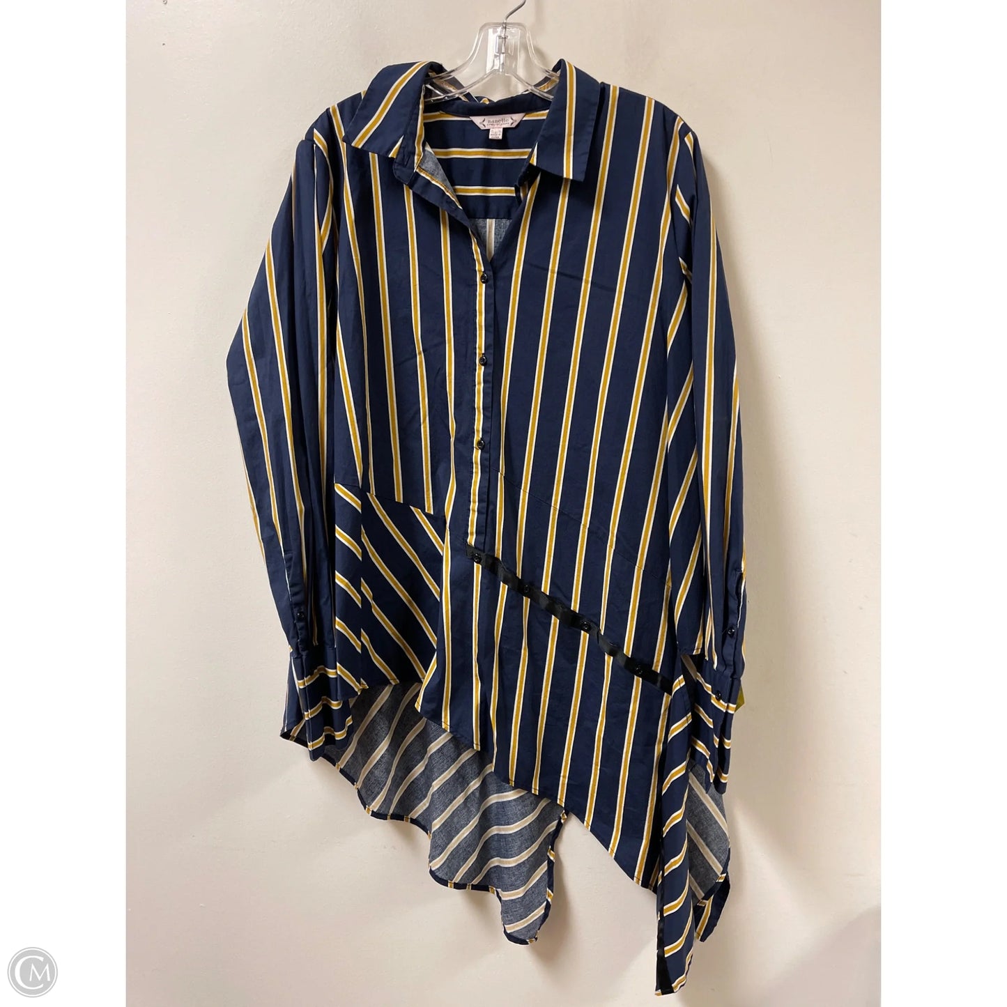 Blouse Long Sleeve By Nanette By Nanette Lepore In Striped Pattern, Size: L
