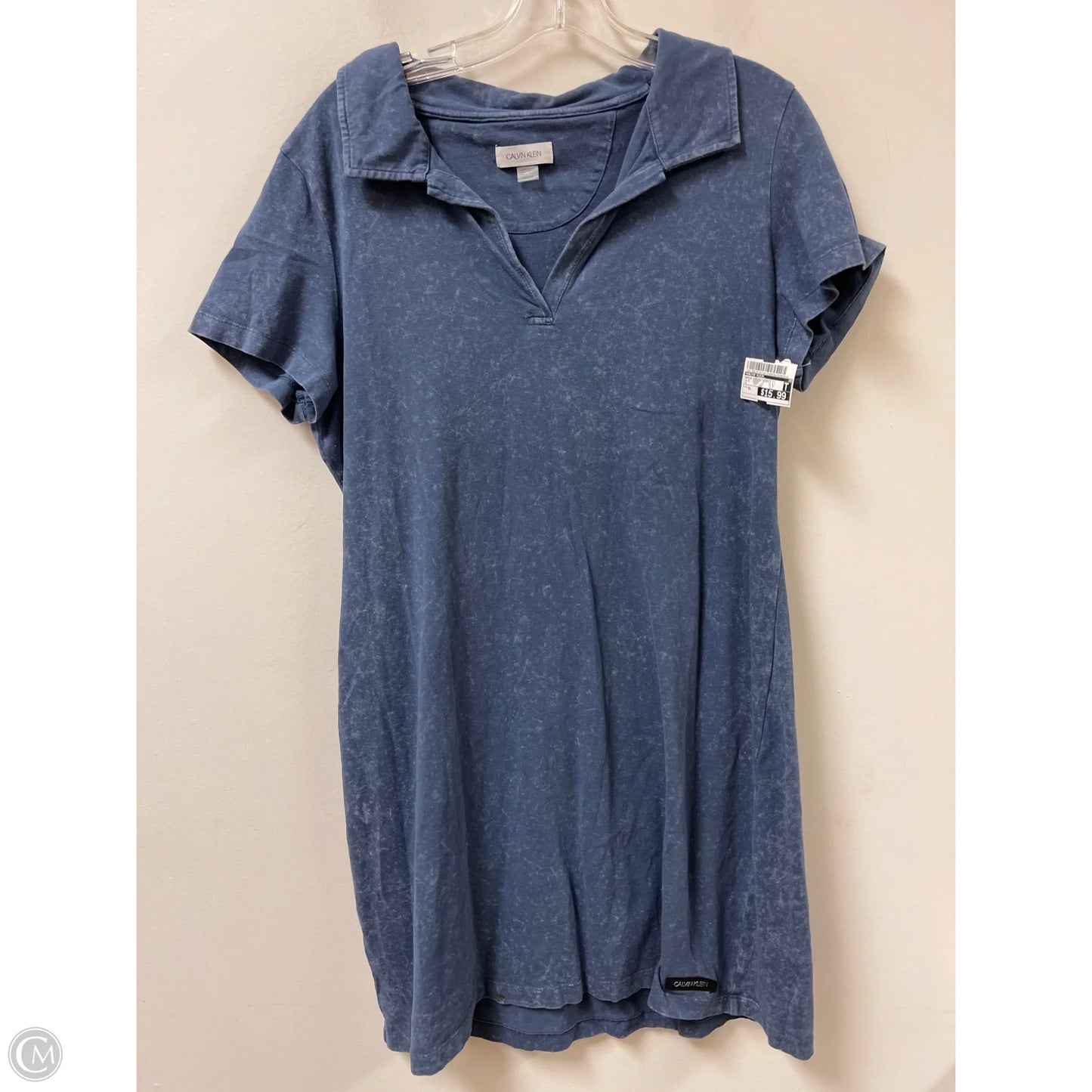 Dress Casual Midi By Calvin Klein In Blue, Size: Xl