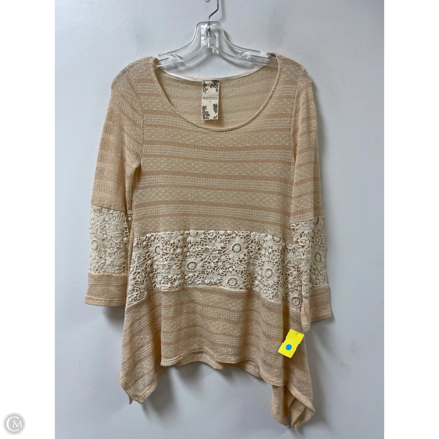 Tunic Long Sleeve By Blu Pepper In Pink, Size: M