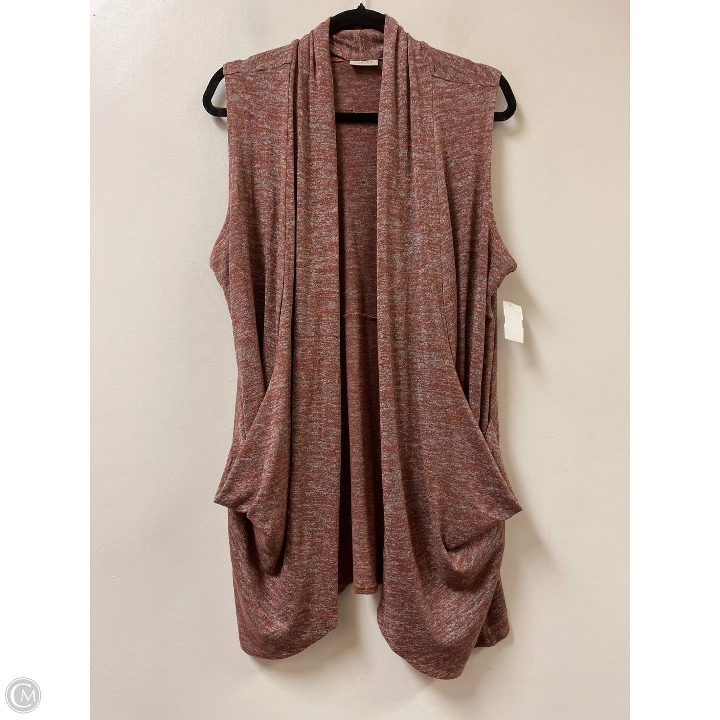 Sweater Cardigan By Logo In Brown, Size: 1x