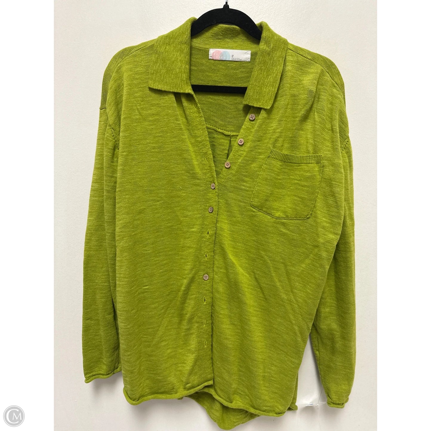 Tunic Long Sleeve By Free People In Chartreuse, Size: Xs